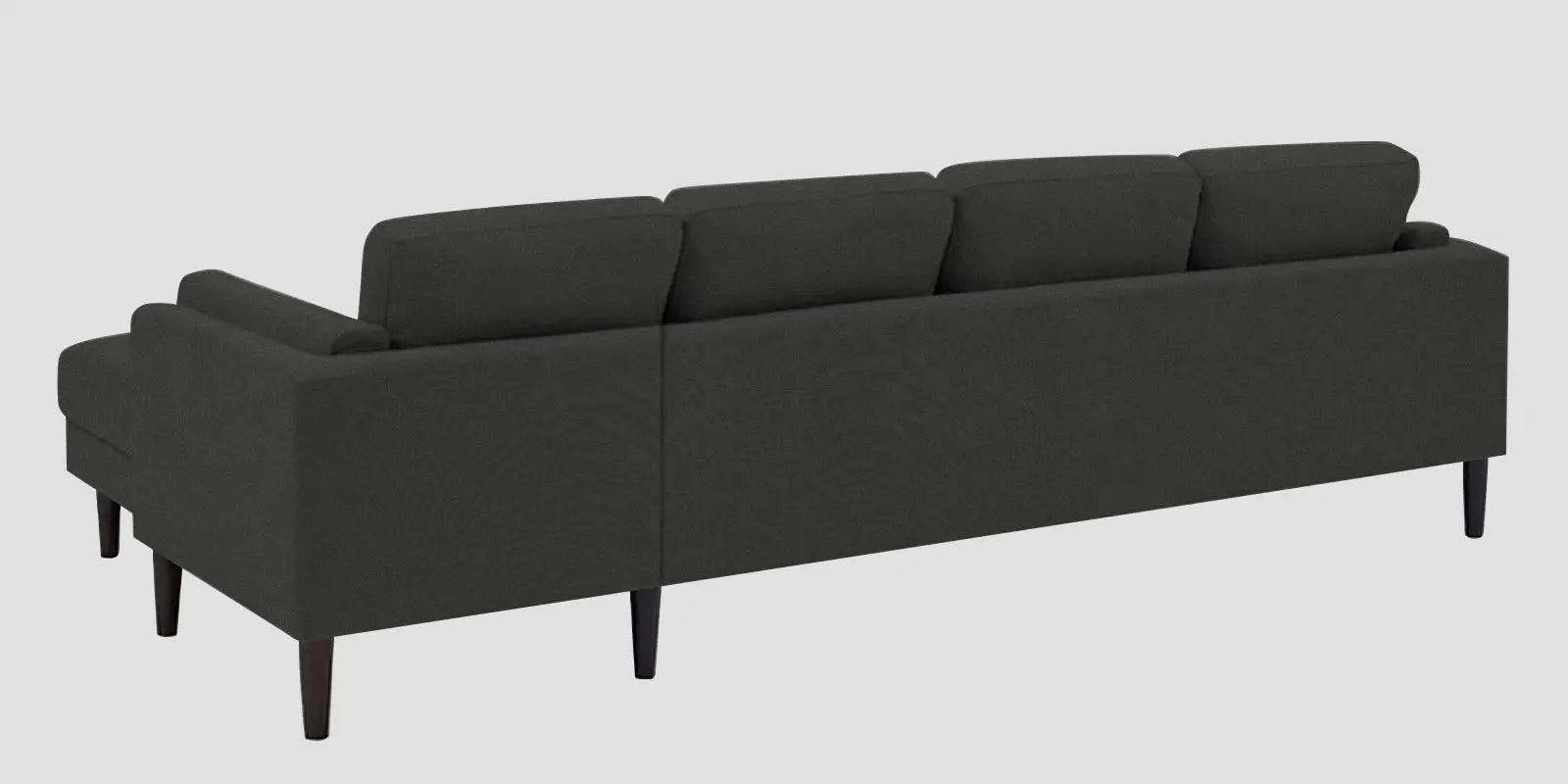 Creata Fabric LHS Sectional Sofa (3+Lounger) In Charcoal Grey Colour Febonic Living