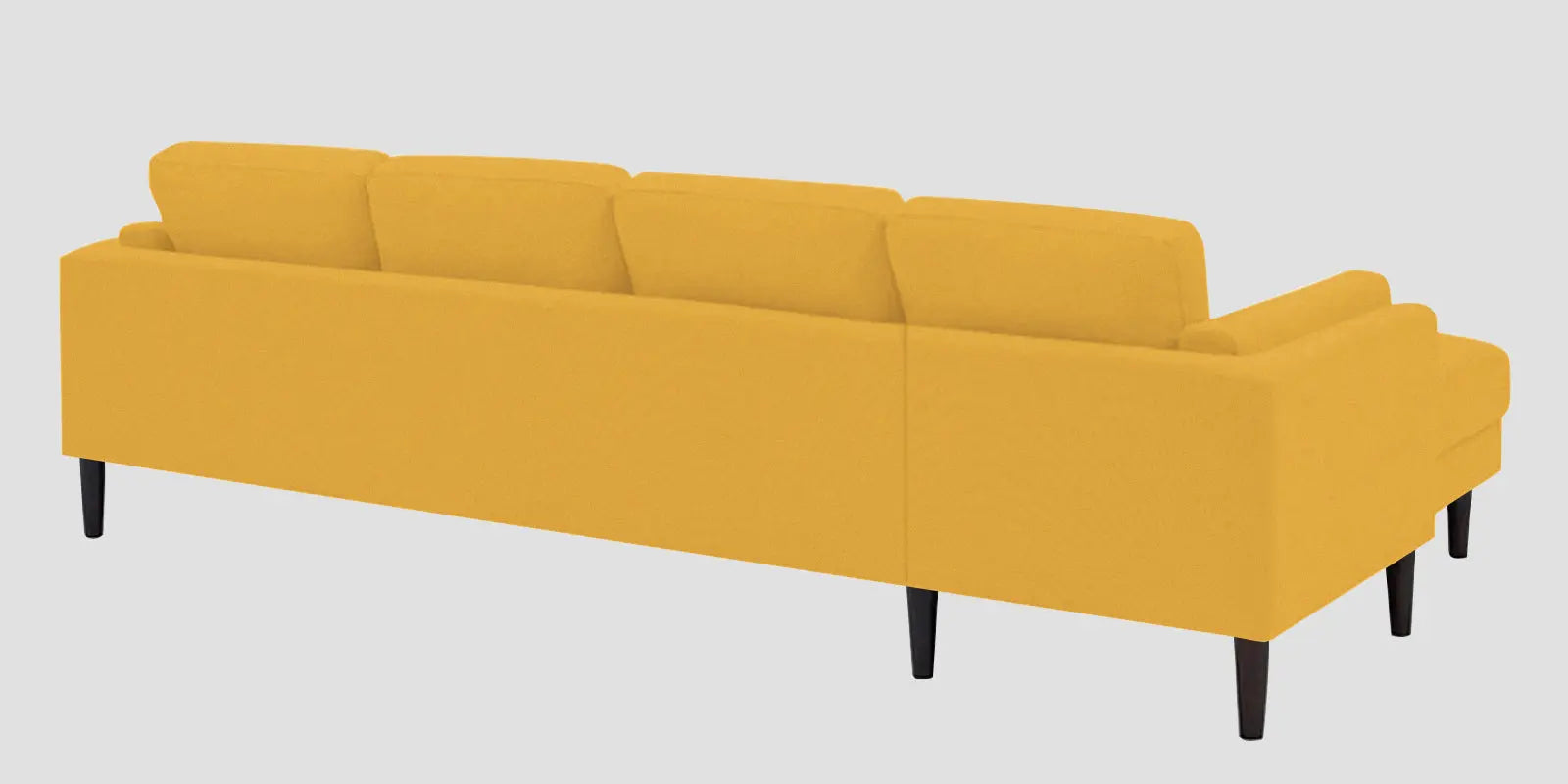Creata Fabric RHS Sectional Sofa (3+Lounger) In Bold Yellow Colour Febonic Living