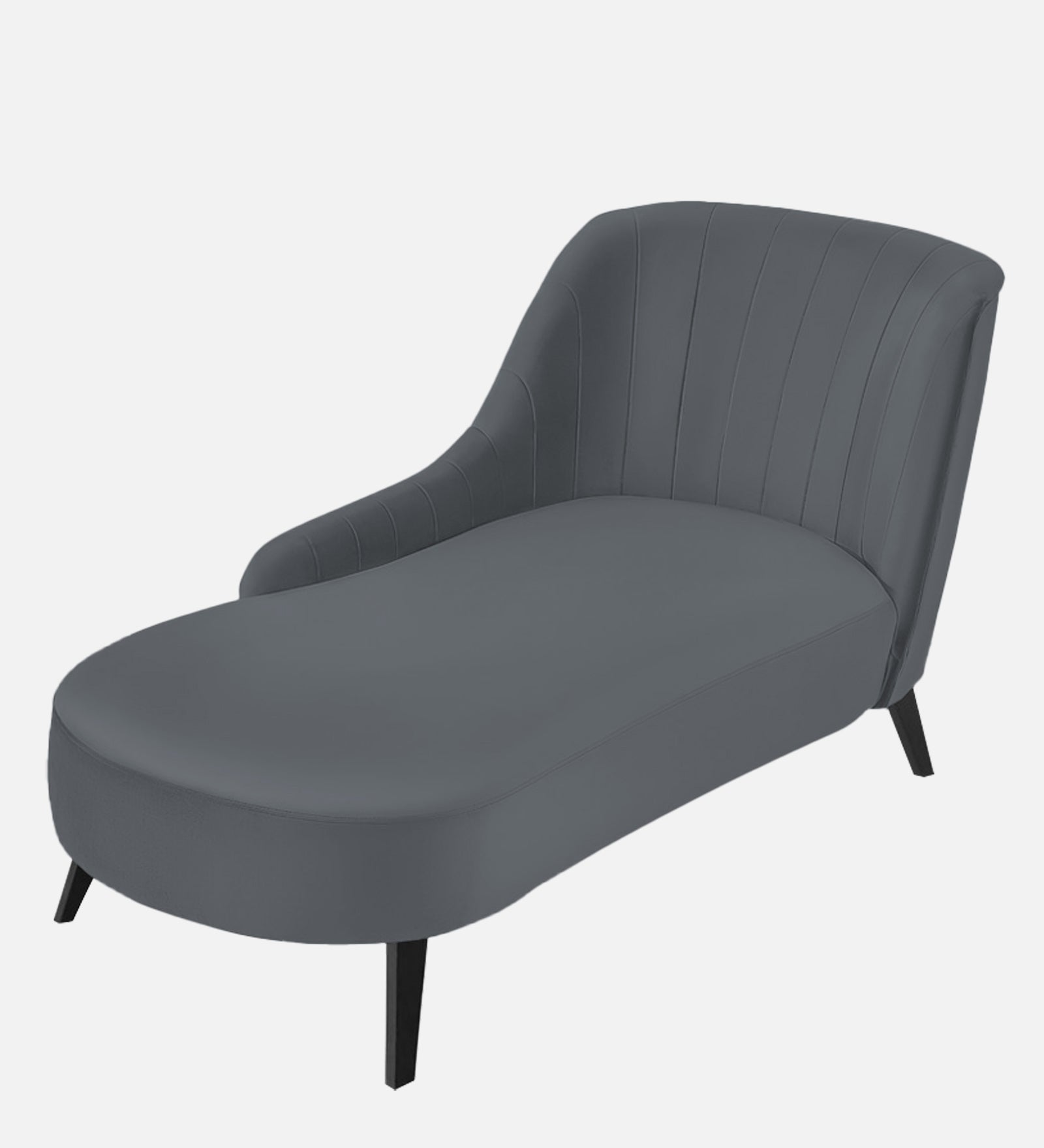 Flora Velvet LHS Chaise Lounger In Pubble Grey Colour - Febonic Living