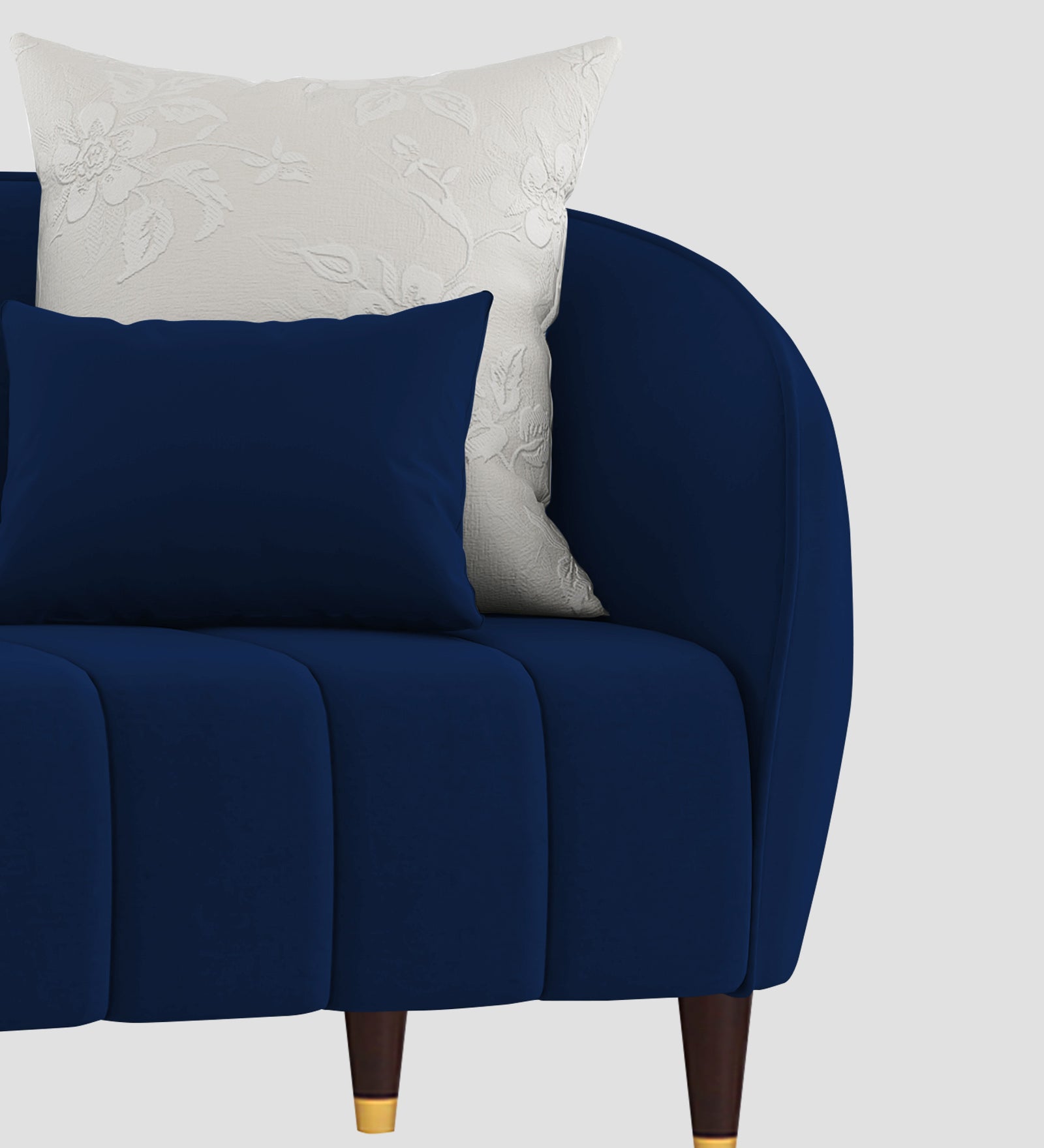 Hairo Velvet 1 Seater Sofa In Imperial Blue Colour - Febonic Living