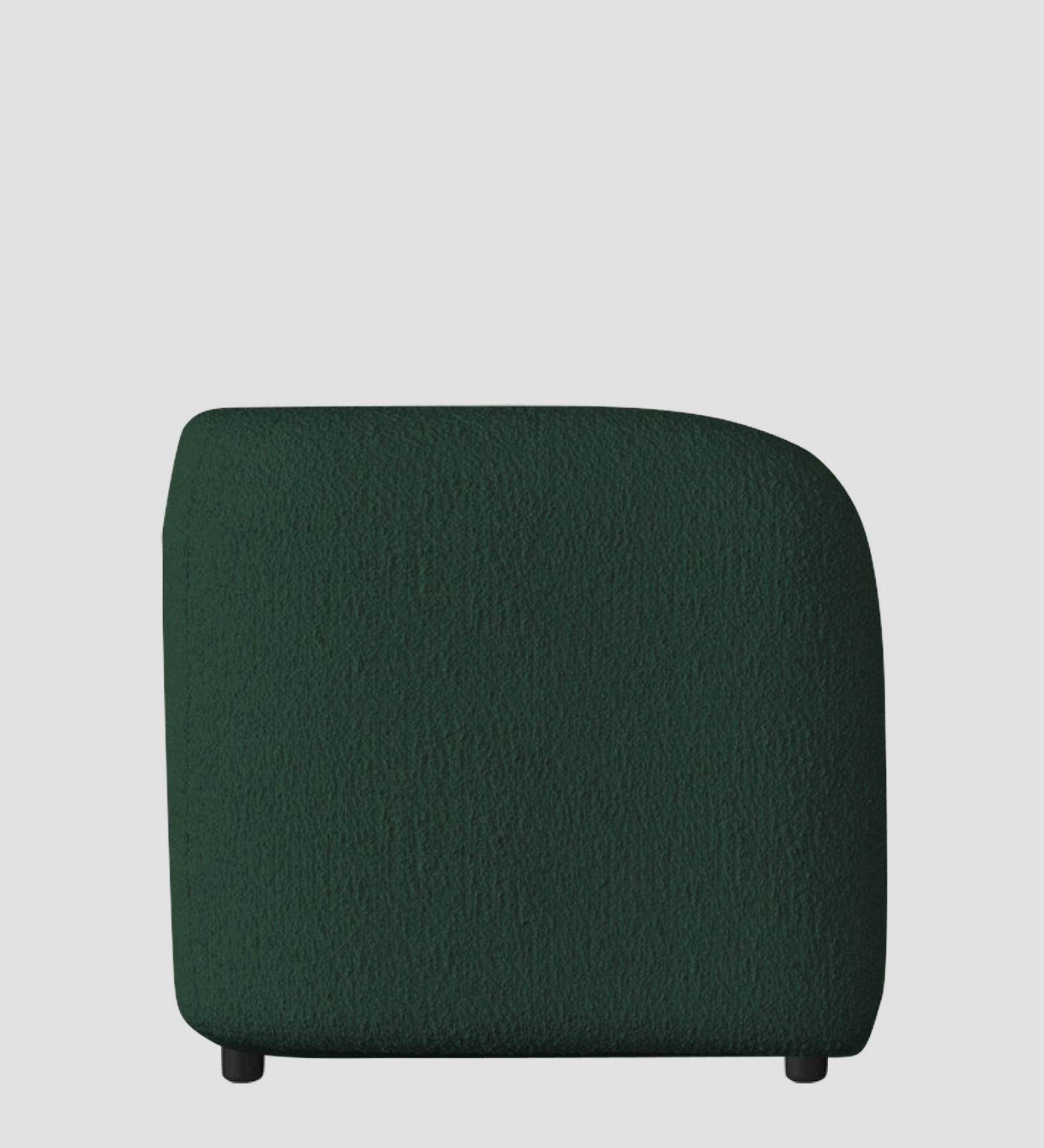 Corny Boucle Fabric 1 Seater Sofa In Hunter Green Colour - Febonic Living