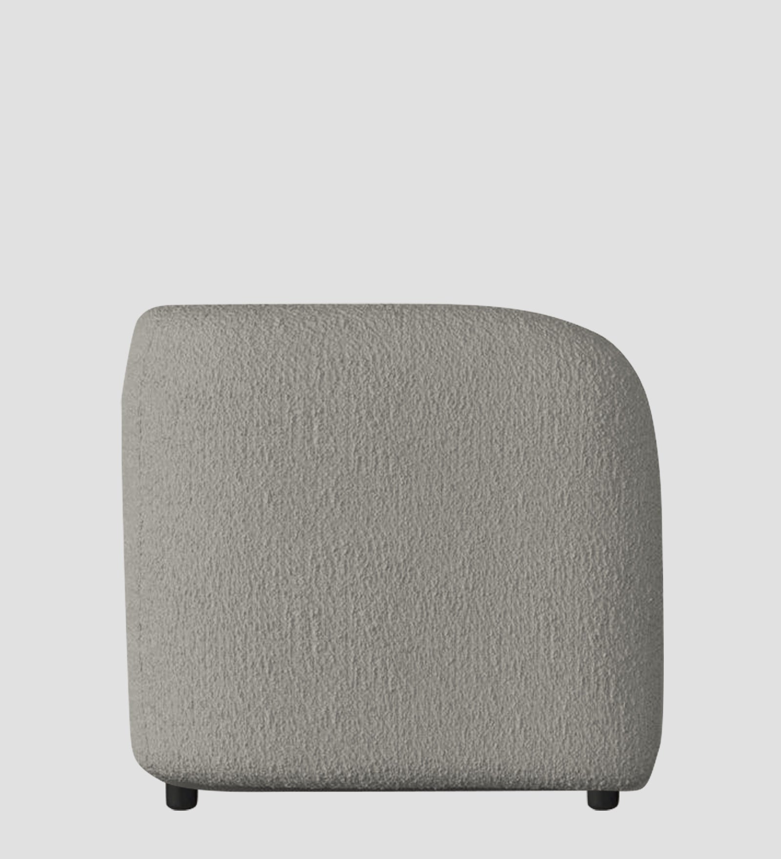 Corny Boucle Fabric 1 Seater Sofa In Fog Grey Colour - Febonic Living