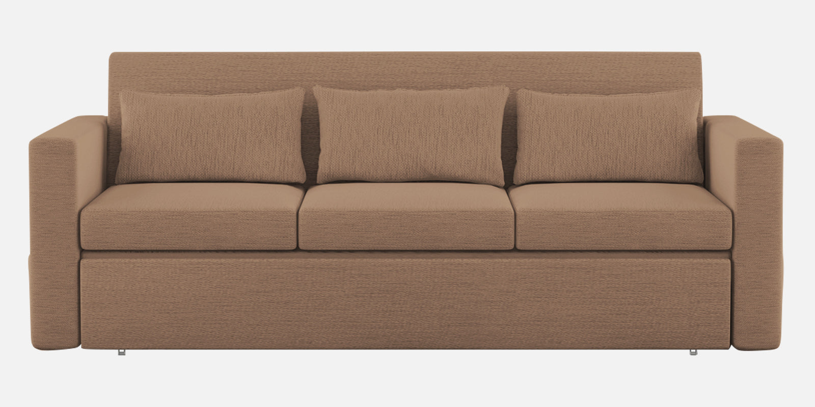 River Fabric 3 Seater Pull Out Sofa Cum Bed In Cookie Beige Colour - Febonic Living