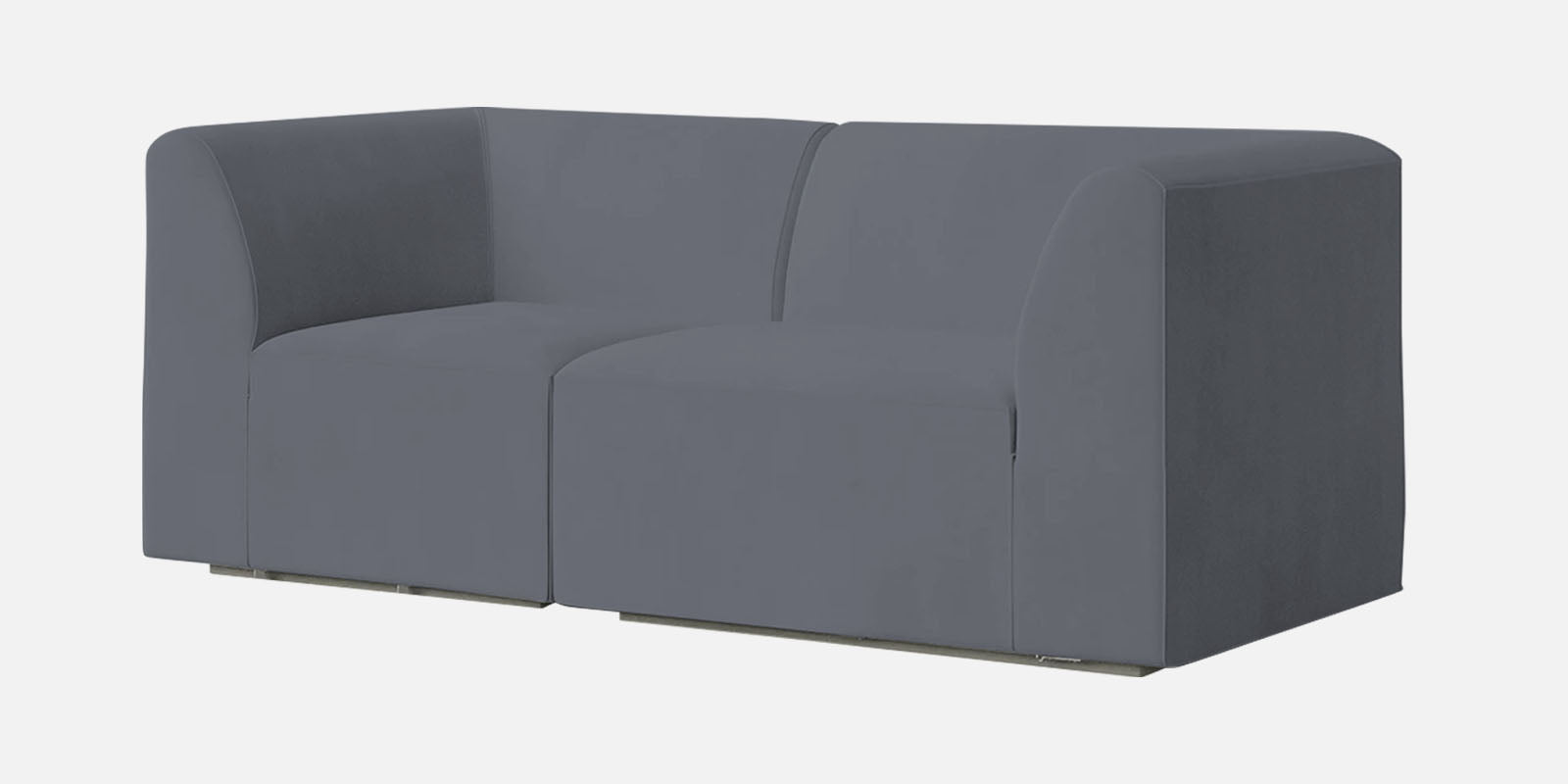 Bufa Velvet 2 Seater Sofa in Pubble Grey Colour With Storage