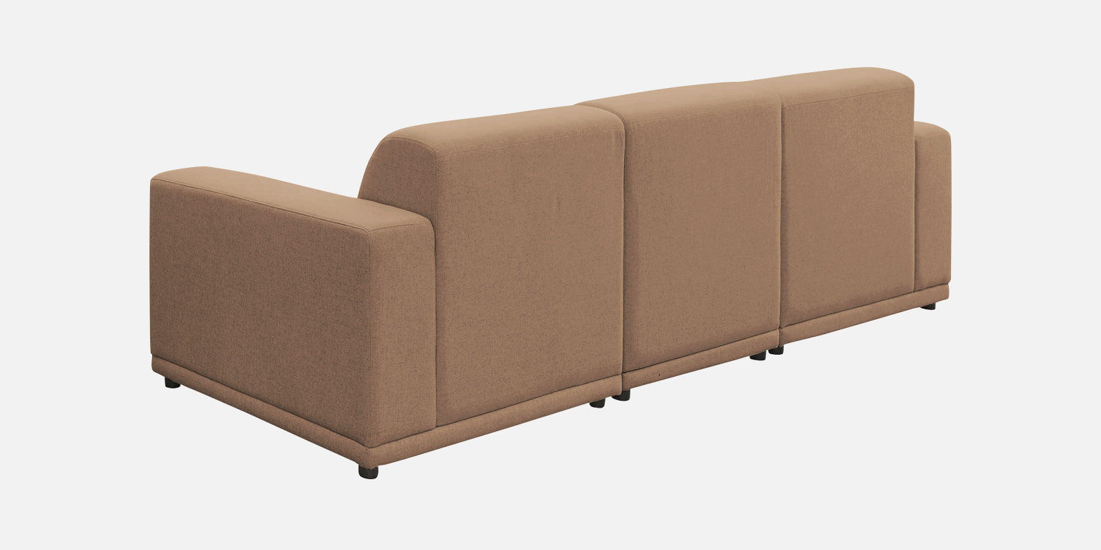 Adam Fabric LHS Sectional Sofa (3+Ottoman Lounger) In Cookie Beige Colour - Febonic Living