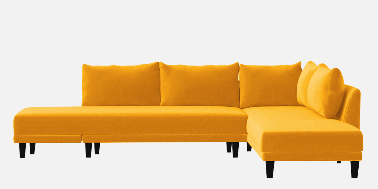Ira Fabric LHS 6 Seater Convertible Sofa Cum Bed In Bold Yellow Colour - Febonic Living