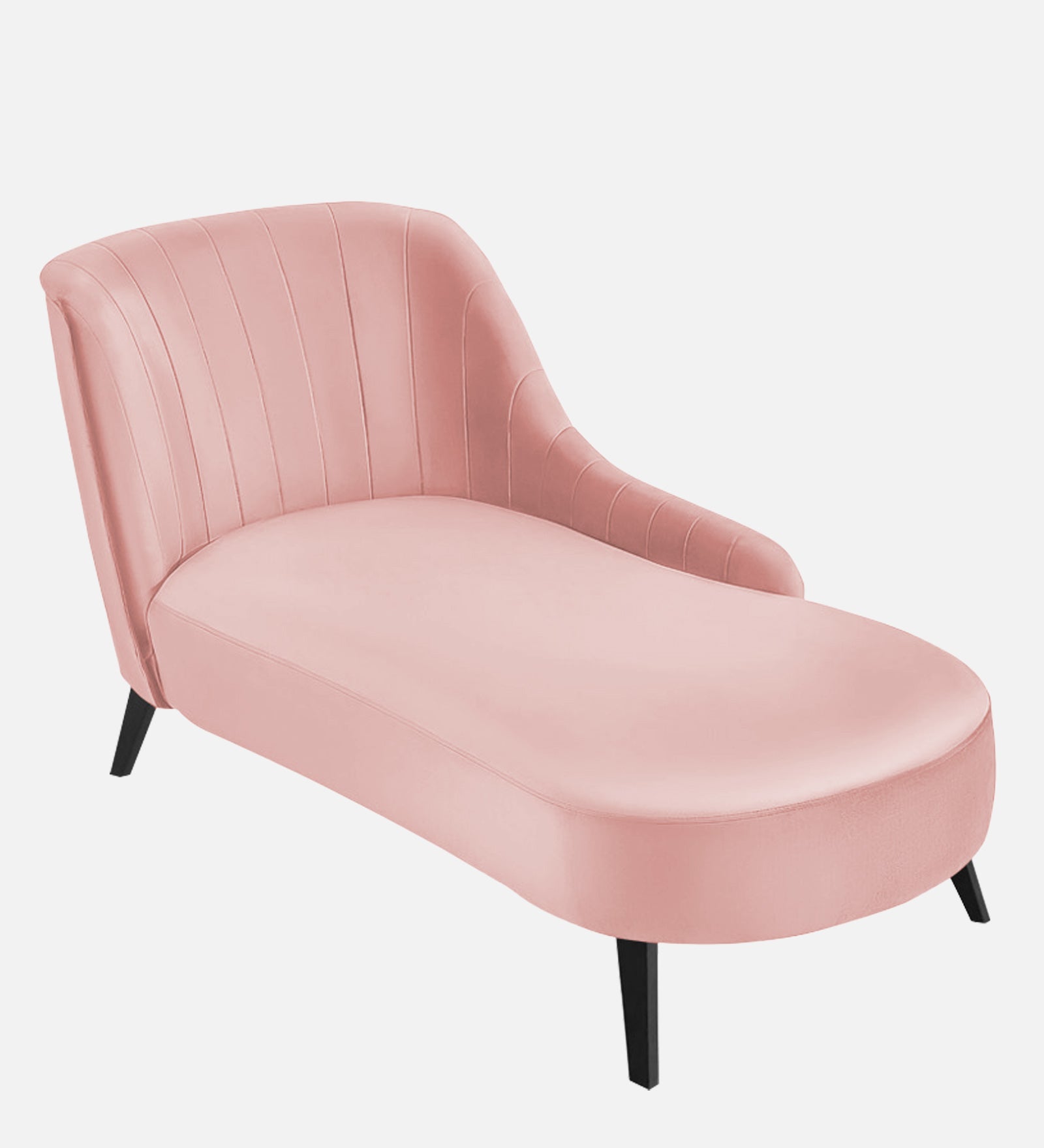 Flora Velvet RHS Chaise Lounger In Millennial Pink Colour - Febonic Living