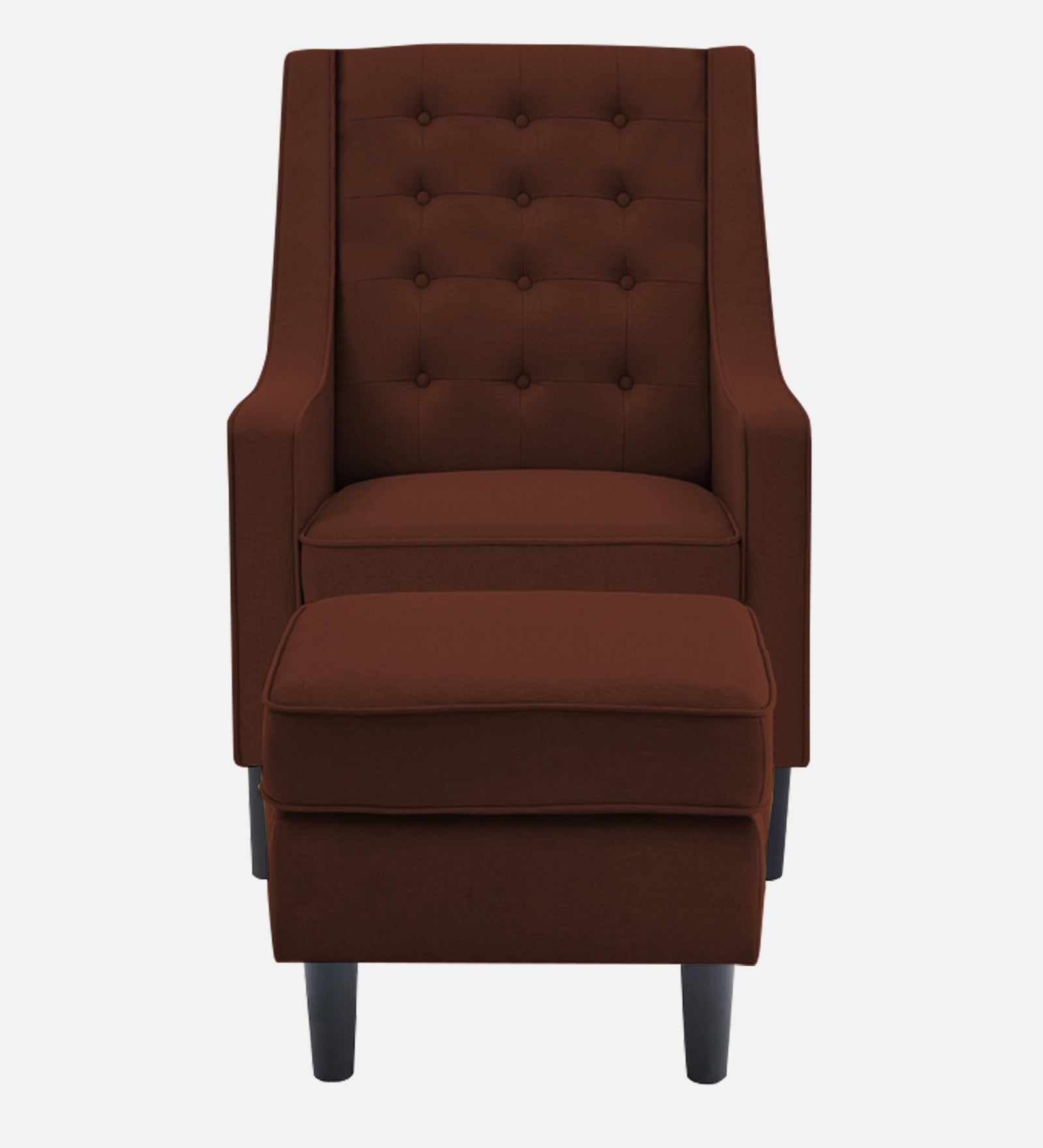 Sona Fabric Barrel Chair With Ottoman In Coffee Brown Colour - Febonic Living