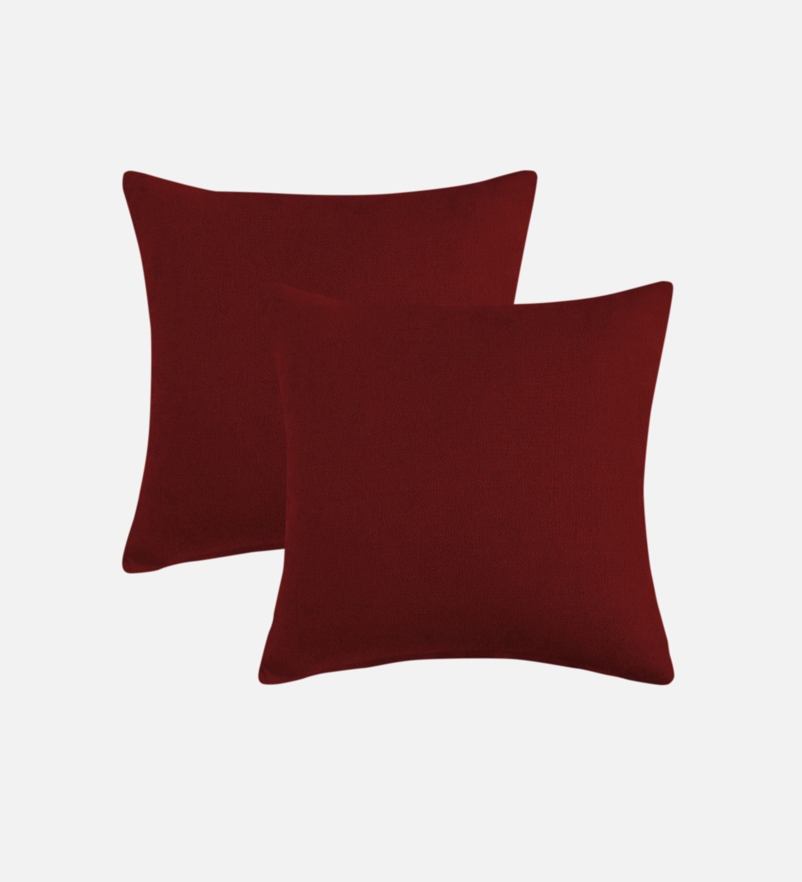 Kaya Fabric (20x20in) Sofa Pillows In Blood Maroon Colour (Pack of 2) - Febonic Living