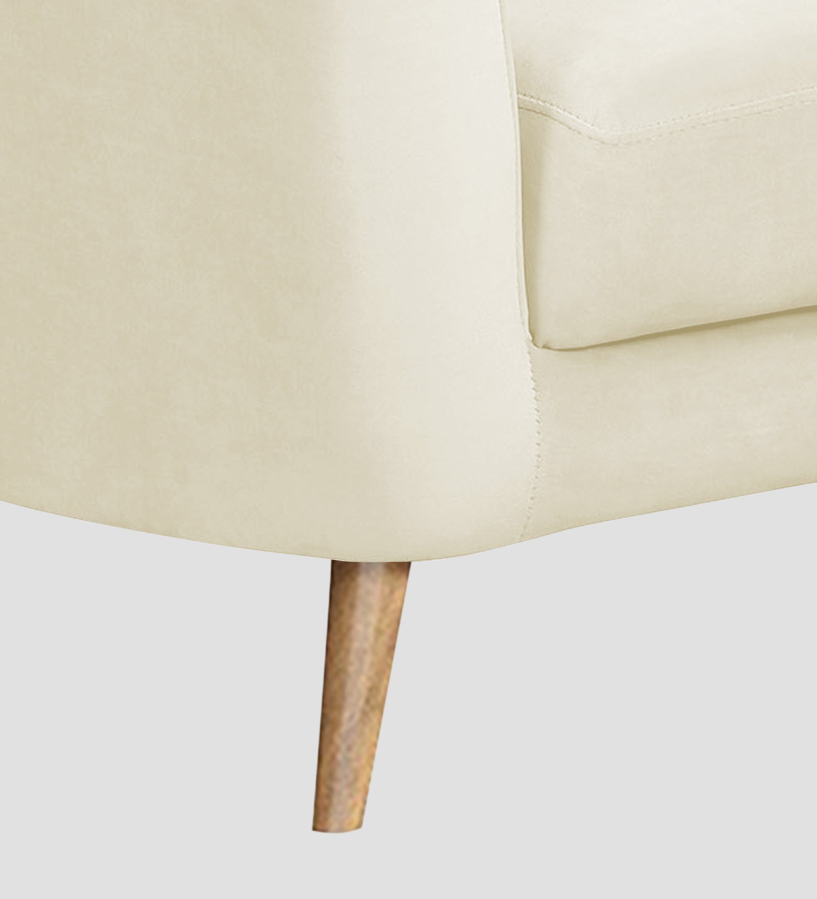 Kaylee Velvet 1 Seater Sofa In Warm White Colour - Febonic Living