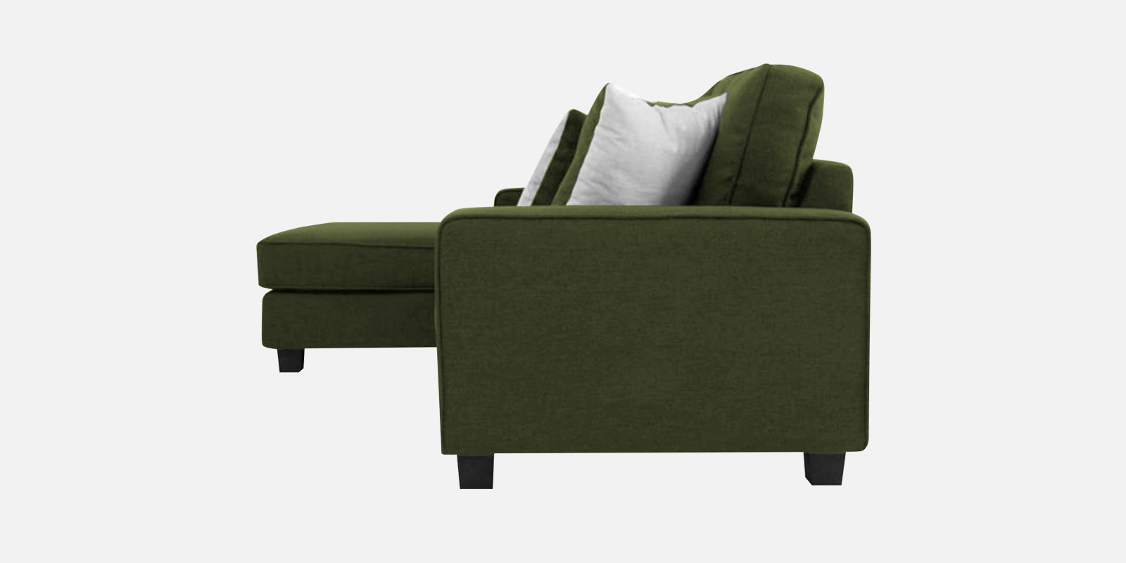 Ladybug Fabric LHS Sectional Sofa (2+Lounger) In Olive Green Colour - Febonic Living