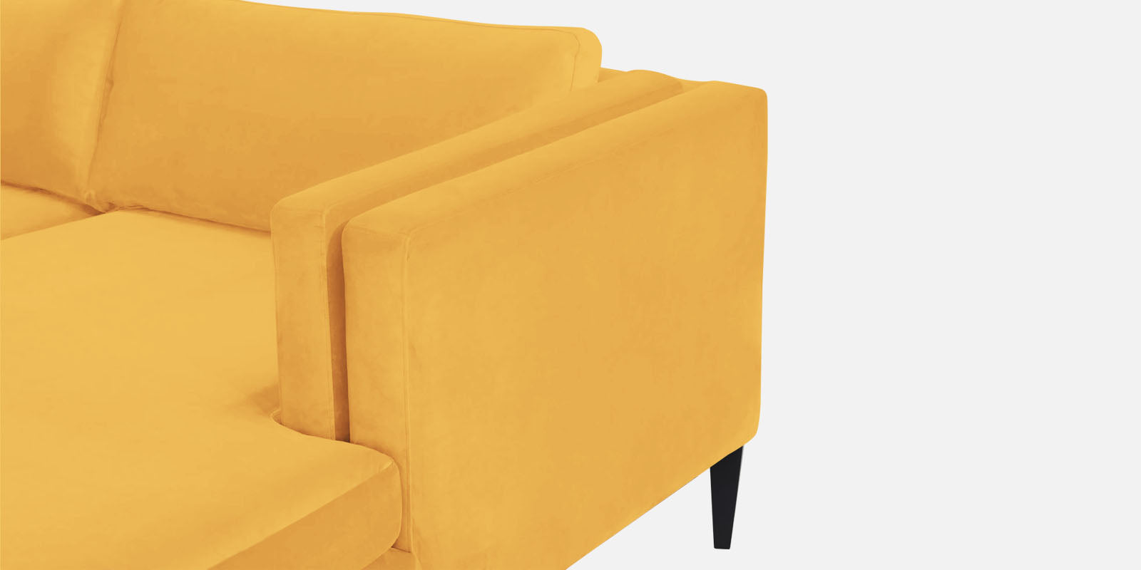 Jasper Velvet Rhs Sectional Sofa 3 Lounger In Turmeric Yellow Colour - Febonic Living