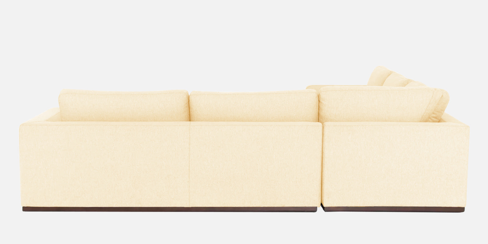 Freedom Velvet 6 Seater RHS Corner Sofa In Sandy Beige Colour With Ottoman - Febonic Living