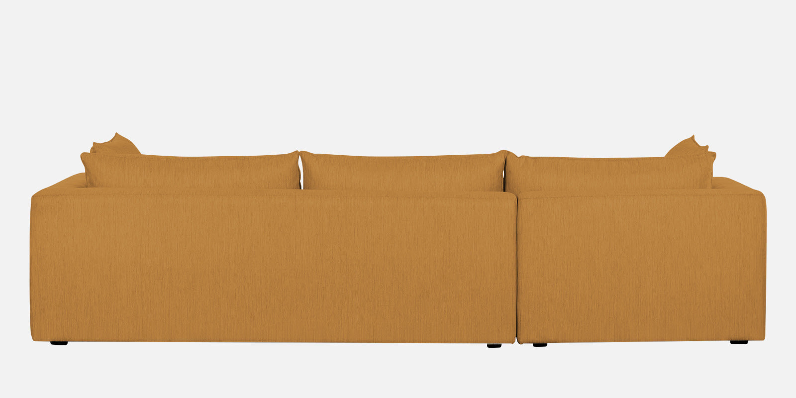 Ziggy Fabric LHS Sectional Sofa (3+Lounger) In Corn Yellow Colour - Febonic Living