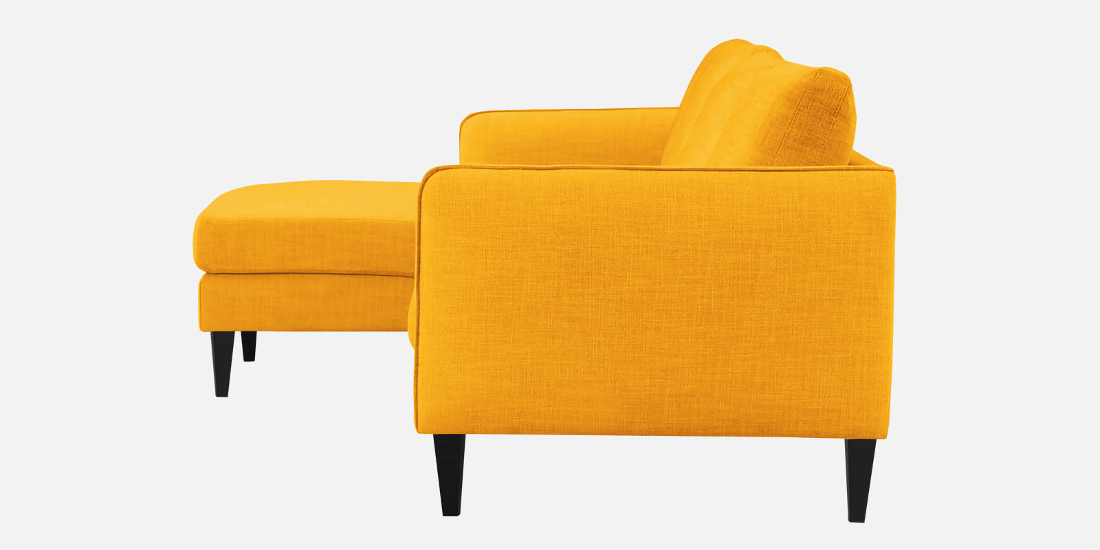 Piku Fabric RHS Sectional Sofa (3+Lounger) In Bold Yellow Colour - Febonic Living