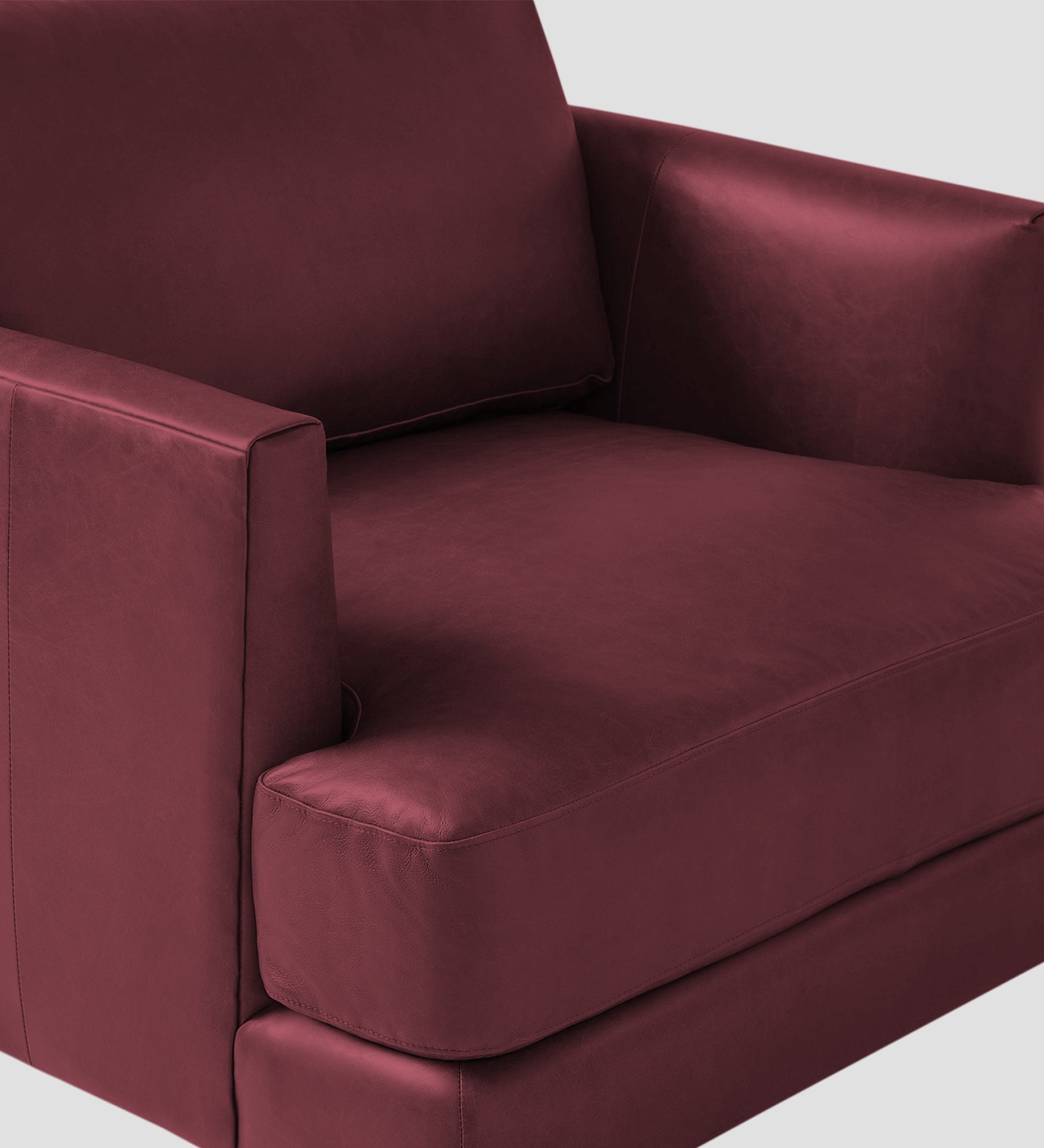 Sterio Leatherette 1 Seater Sofa In Burgundy Maroon Colour - Febonic Living