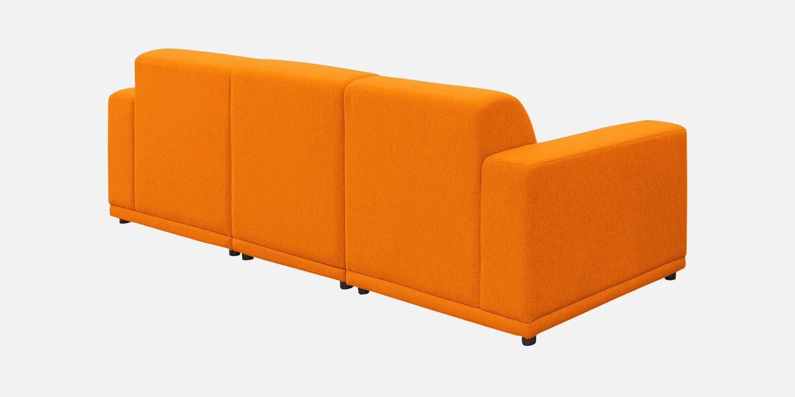 Adam Fabric RHS Sectional Sofa (3+Ottoman Lounger) In Vivid Orange Colour - Febonic Living