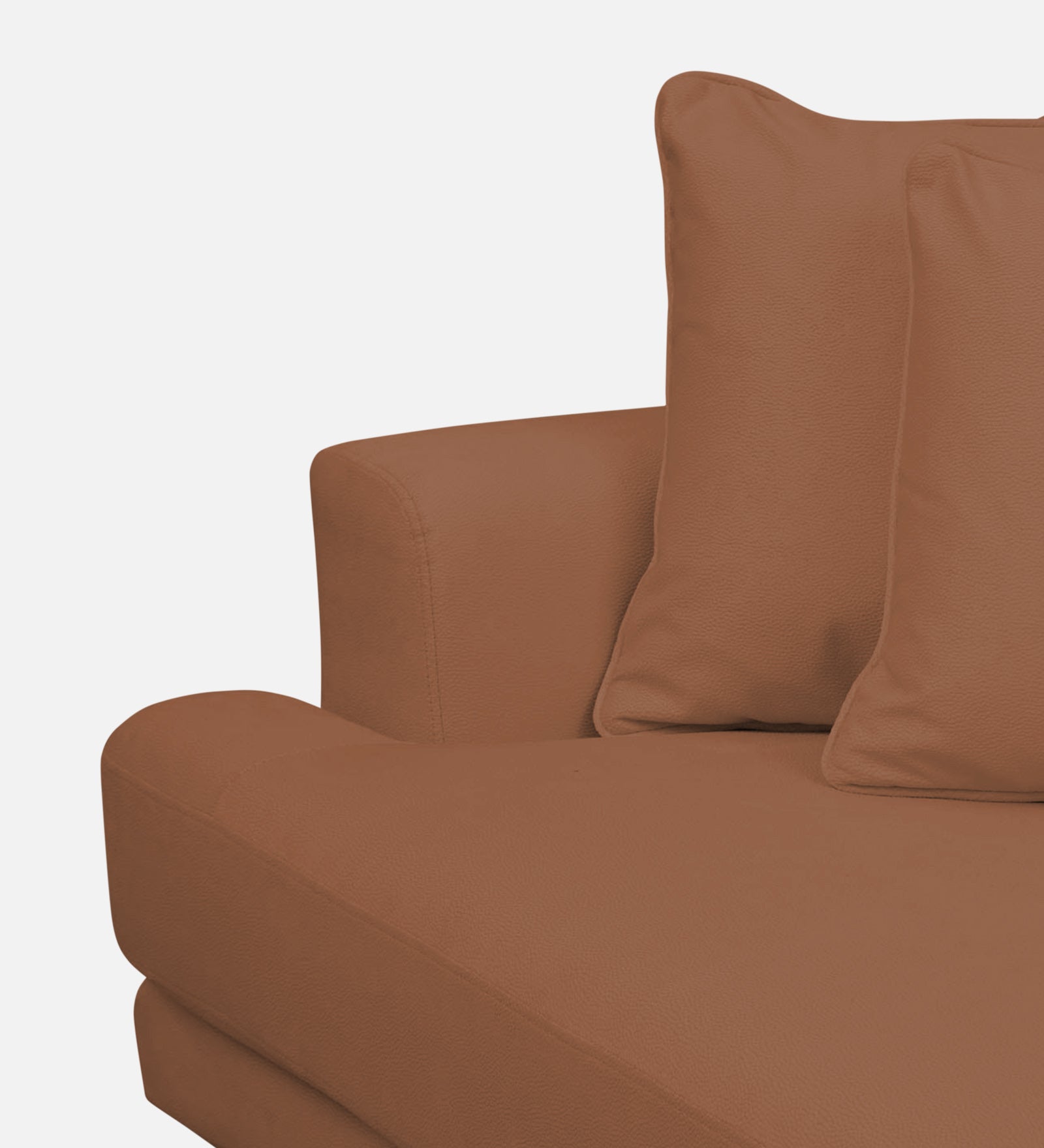 Woody Fabric 1 Seater Sofa in Caramel Beige Colour
