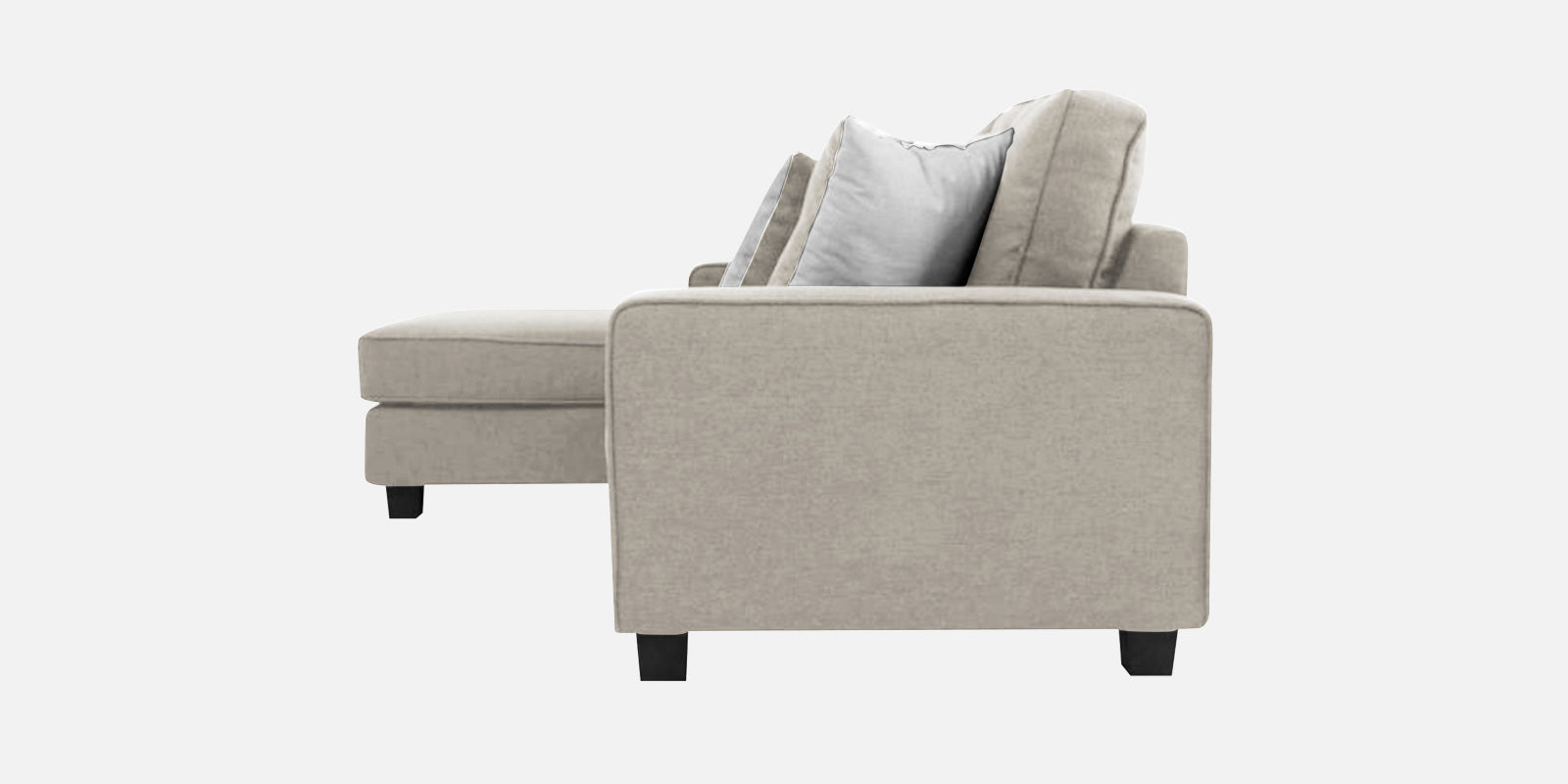 Ladybug Fabric LHS Sectional Sofa (2+Lounger) In Ash Grey Colour - Febonic Living