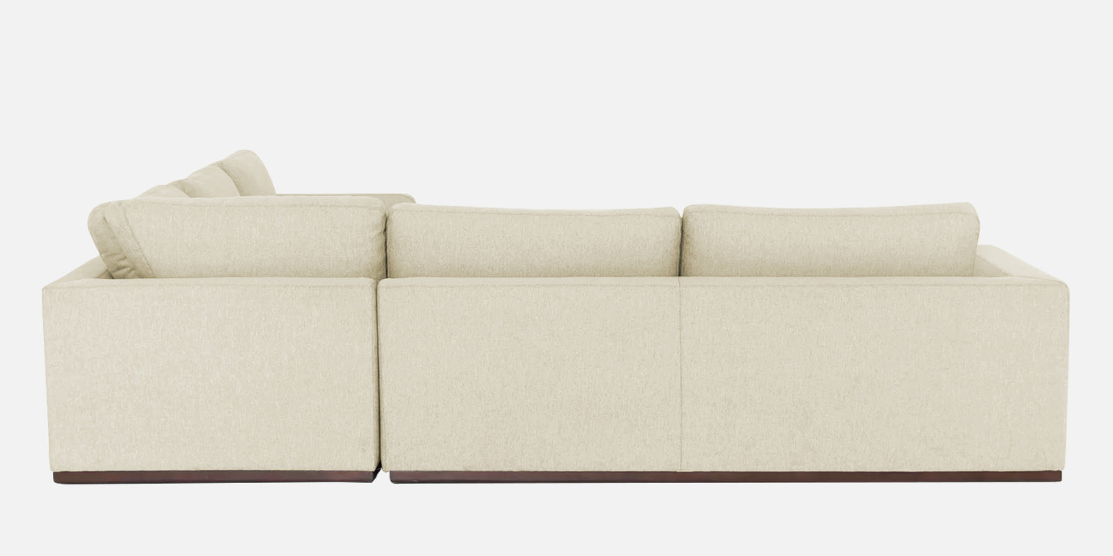 Freedom Velvet 6 Seater LHS Corner Sofa In Warm White Colour With Ottoman - Febonic Living