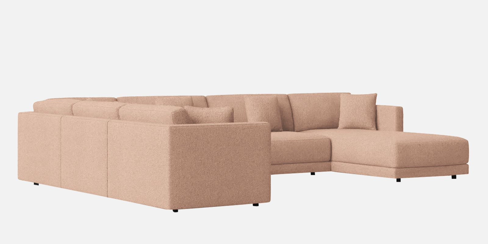 Carlin Fabric LHS 8 Seater Sectional Sofa In Cosmic Beige Colour - Febonic Living