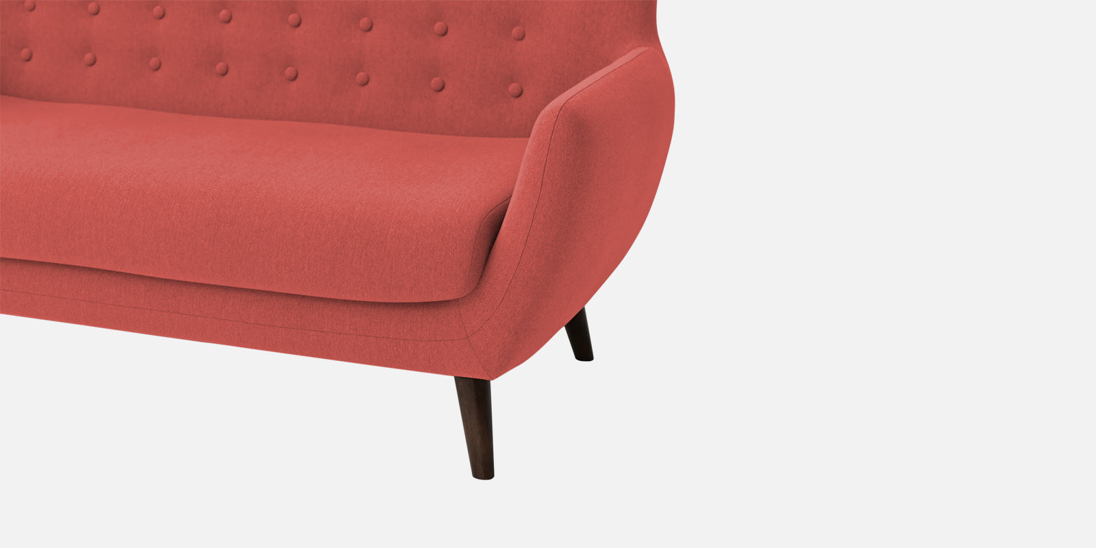 Goofy Fabric 3 Seater Sofa In Salmon Pink Colour - Febonic Living