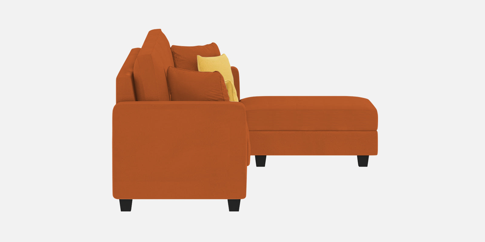 Nabi Fabric LHS Sectional Sofa (3+Lounger) In Vivid Orange Colour - Febonic Living