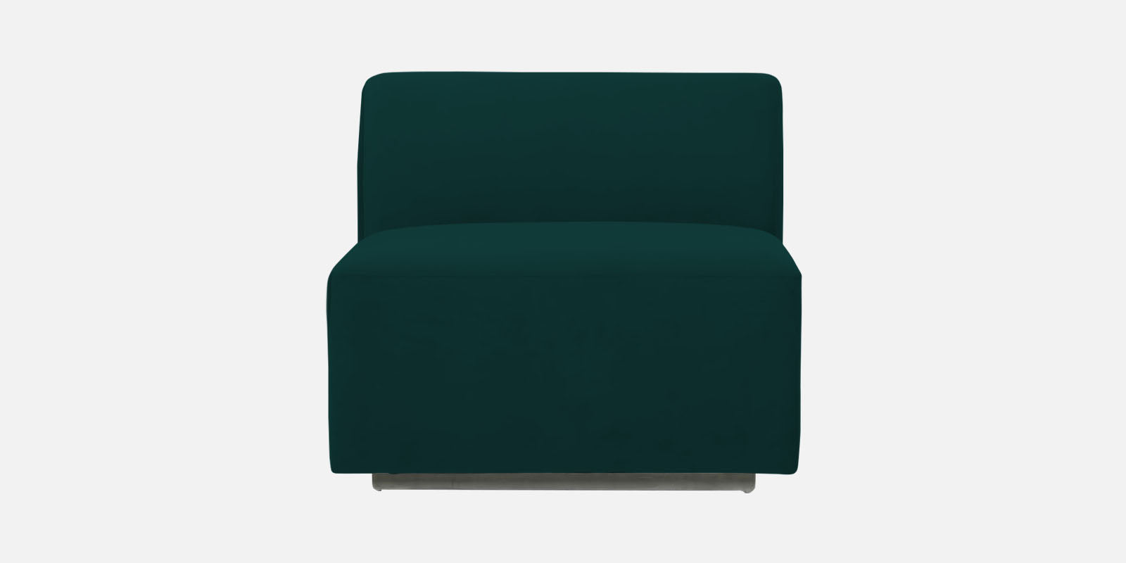 Bufa Velvet LHS Sectional Sofa In Forest Green Colour With Ottoman - Febonic Living