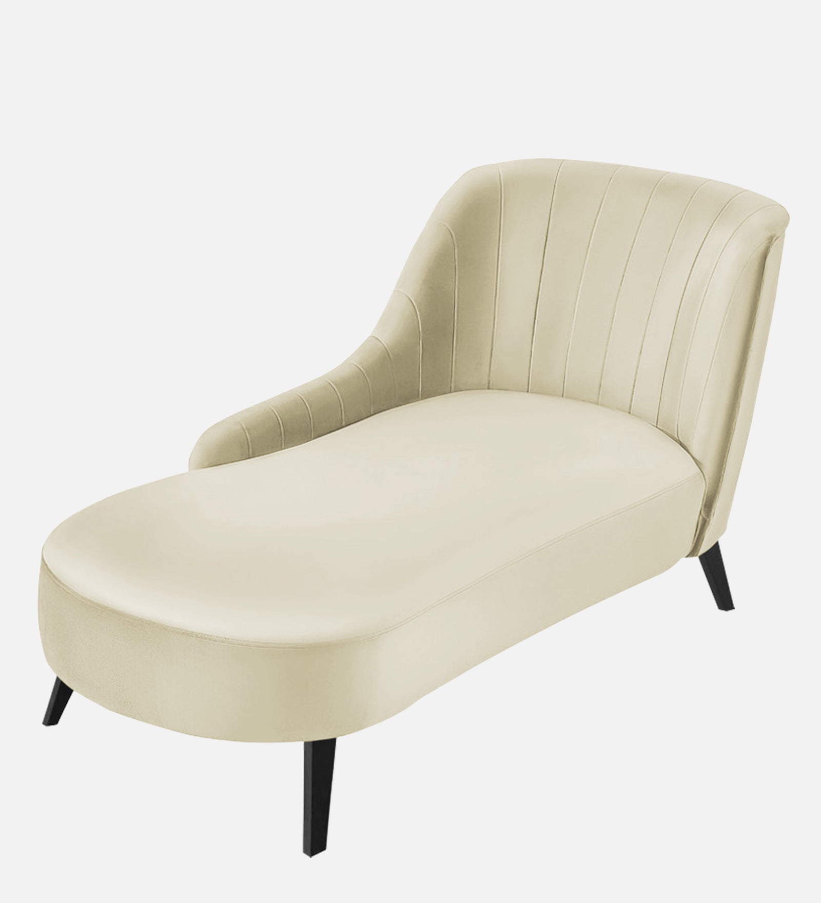 Flora Velvet LHS Chaise Lounger In Warm White Colour - Febonic Living