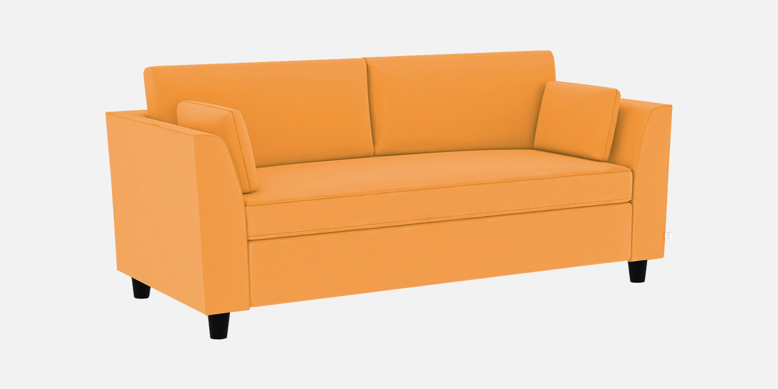 Bristo Velvet 3 Seater Sofa In Tangerine orange Colour With Storage - Febonic Living