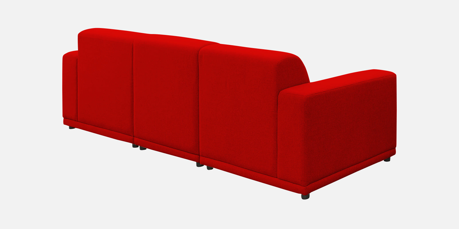 Adam Fabric RHS Sectional Sofa (3+Ottoman Lounger) In Ruby Red Colour - Febonic Living