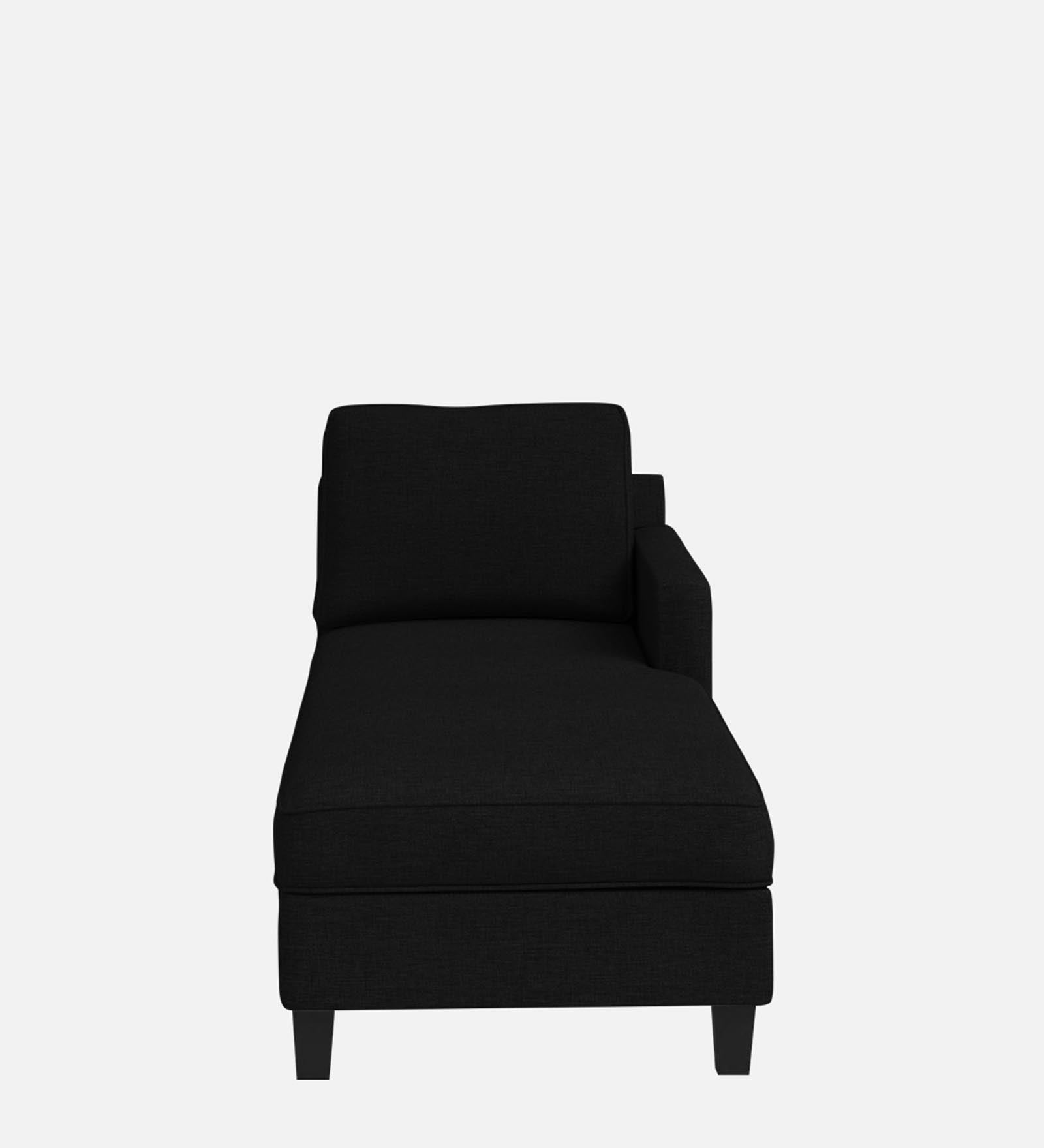 Royee Fabric RHS Chaise Lounger In Zed Black Colour With Storage - Febonic Living