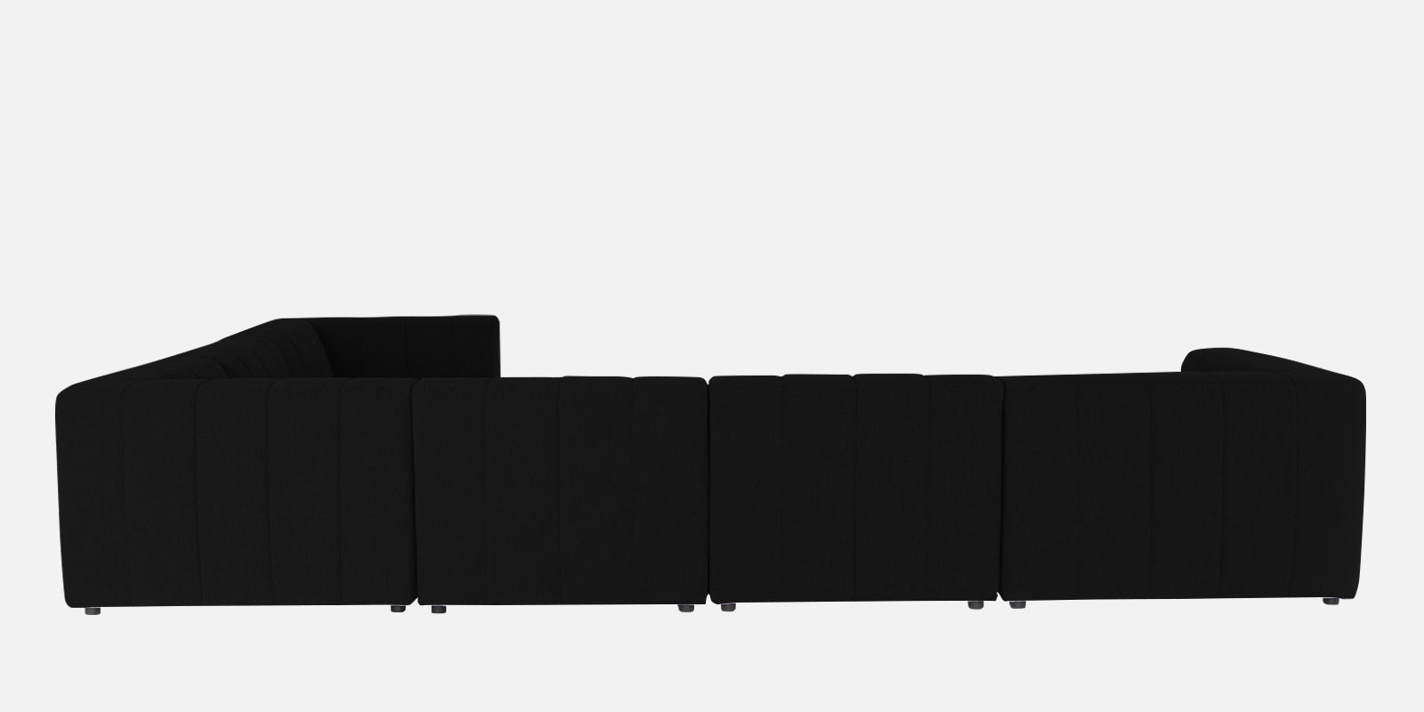 Damo Fabric RHS 8 Seater Corner Sofa In Zed Black Colour - Febonic Living