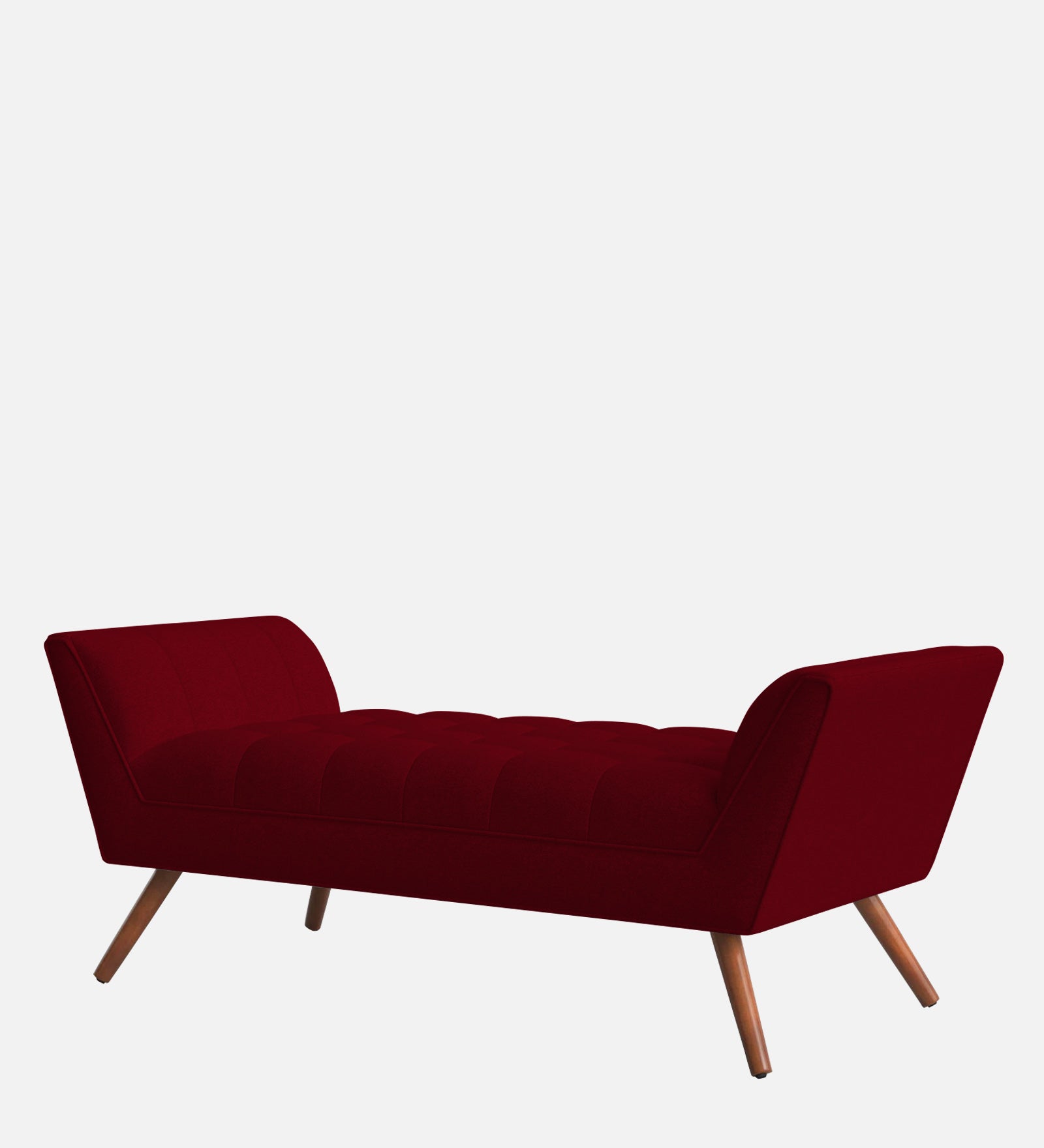 Cartes Velvet Bench In Cherry Red Colour - Febonic Living