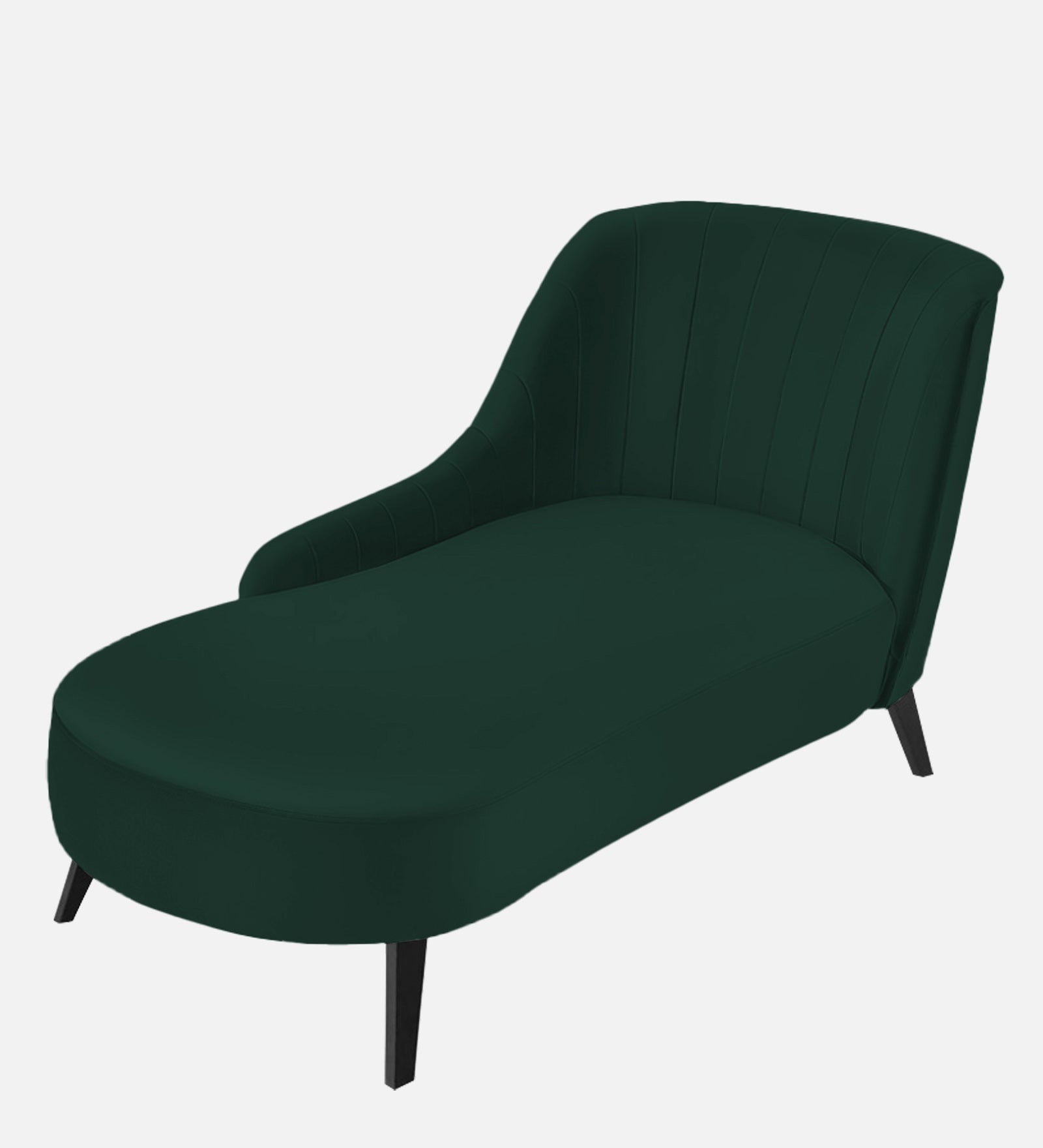Flora Velvet LHS Chaise Lounger In Forest Green Colour - Febonic Living