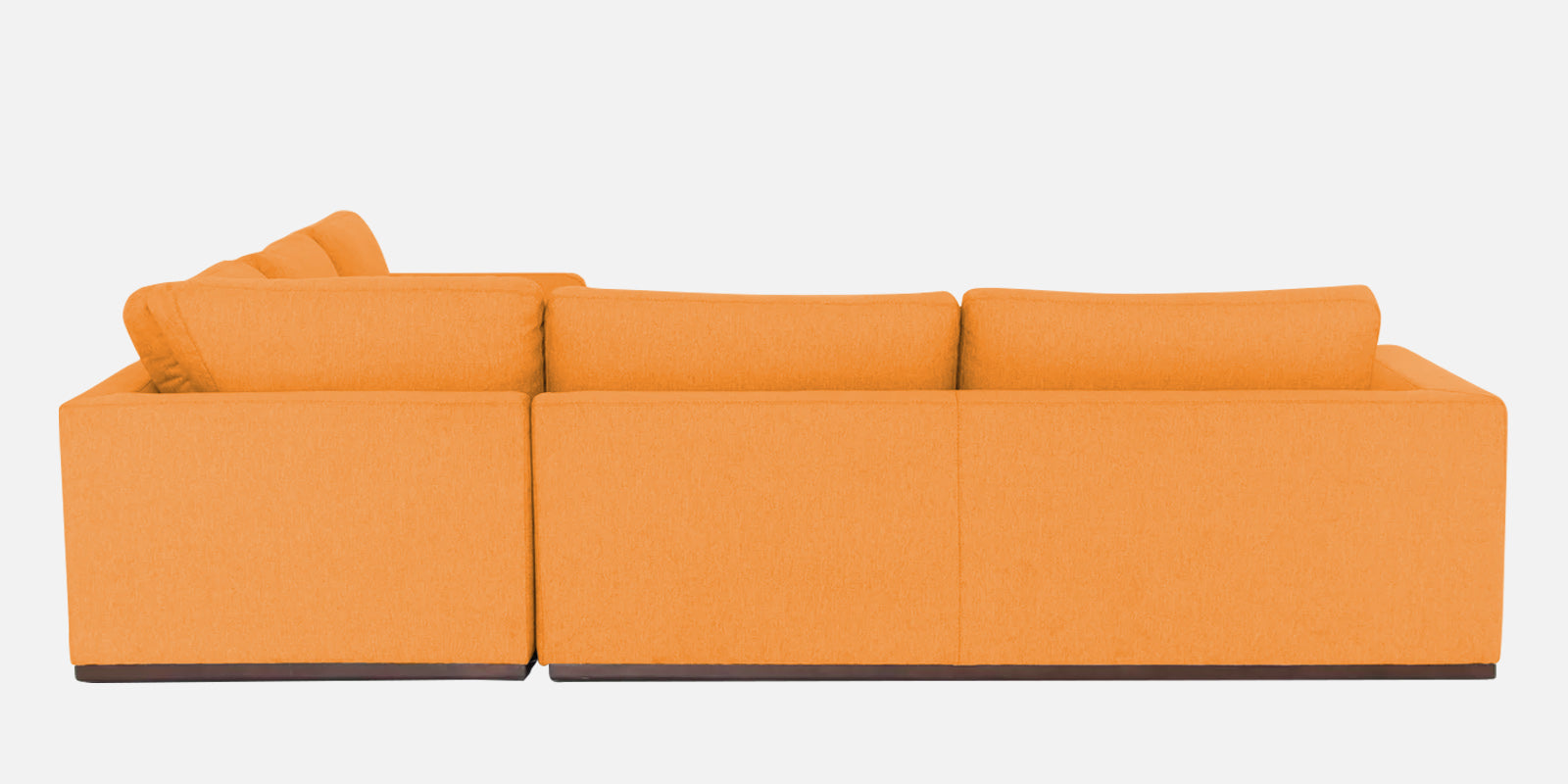 Freedom Velvet 6 Seater LHS Corner Sofa In Tangerine Orange Colour With Ottoman - Febonic Living