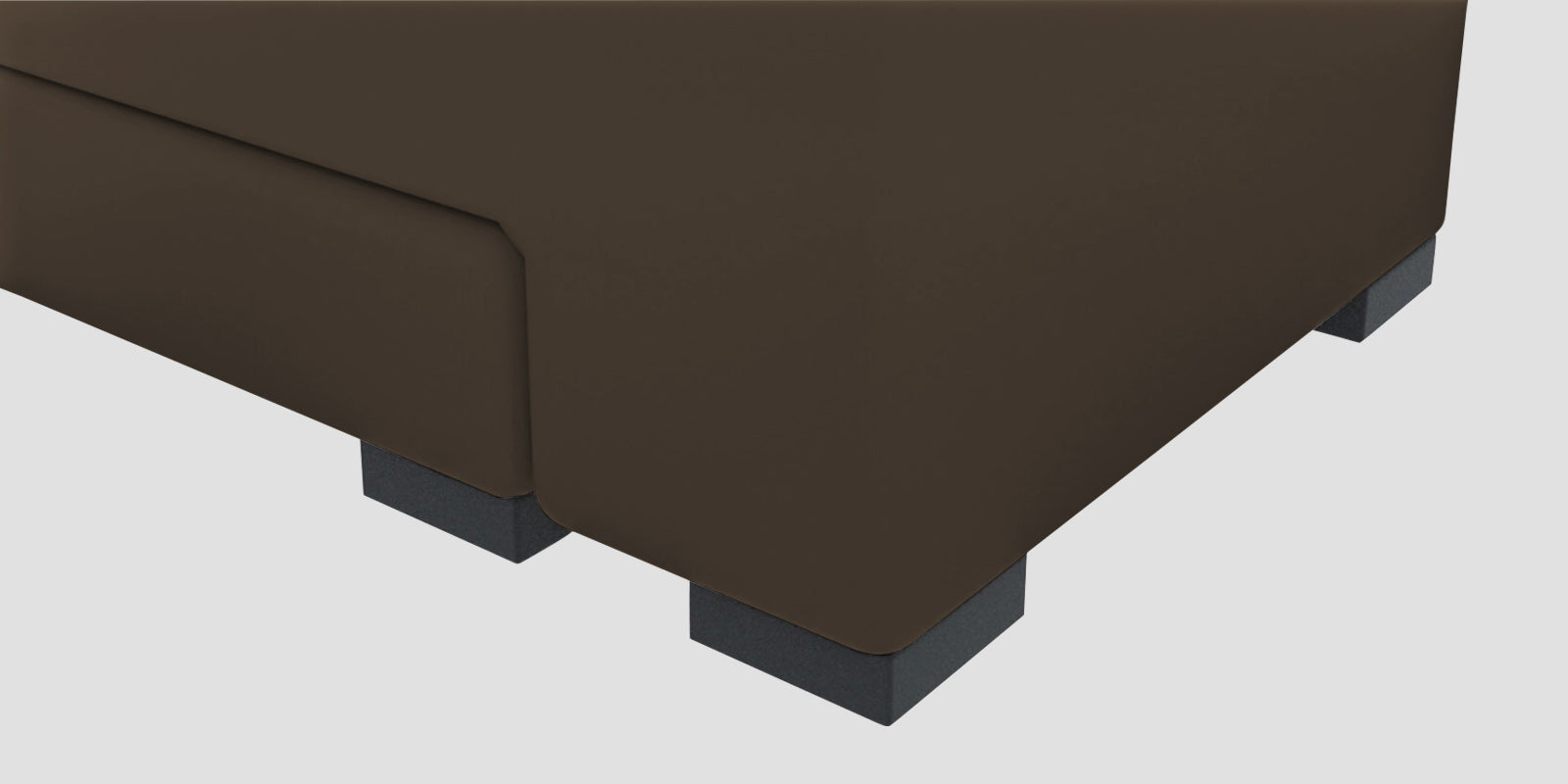 Corby Velvet RHS 6 Seater Convertible Sofa Cum Bed In Shade Brown Colour - Febonic Living