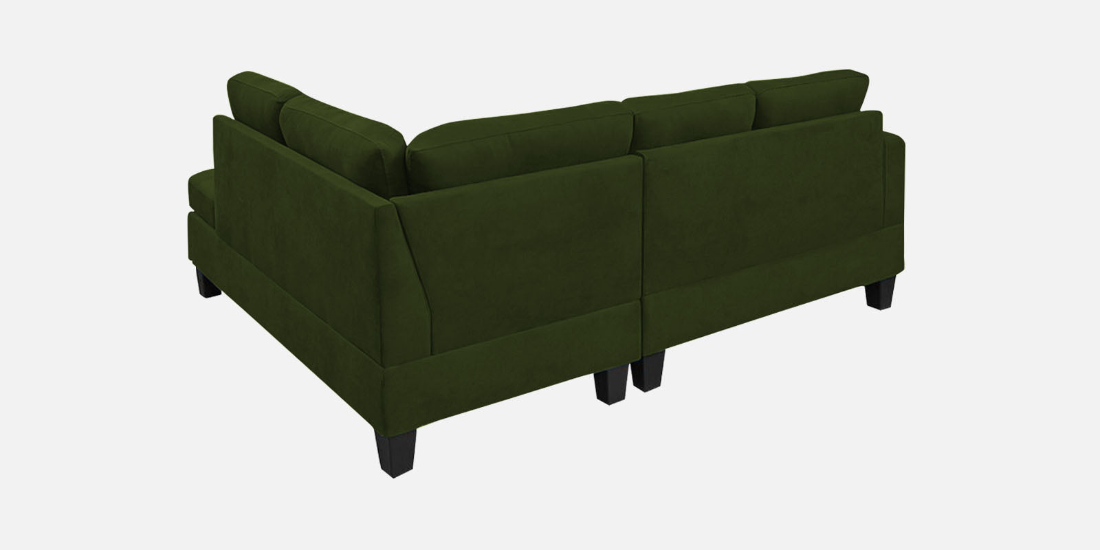 Thomas Fabric LHS Sectional Sofa (2+Lounger) In Olive Green Colour - Febonic Living