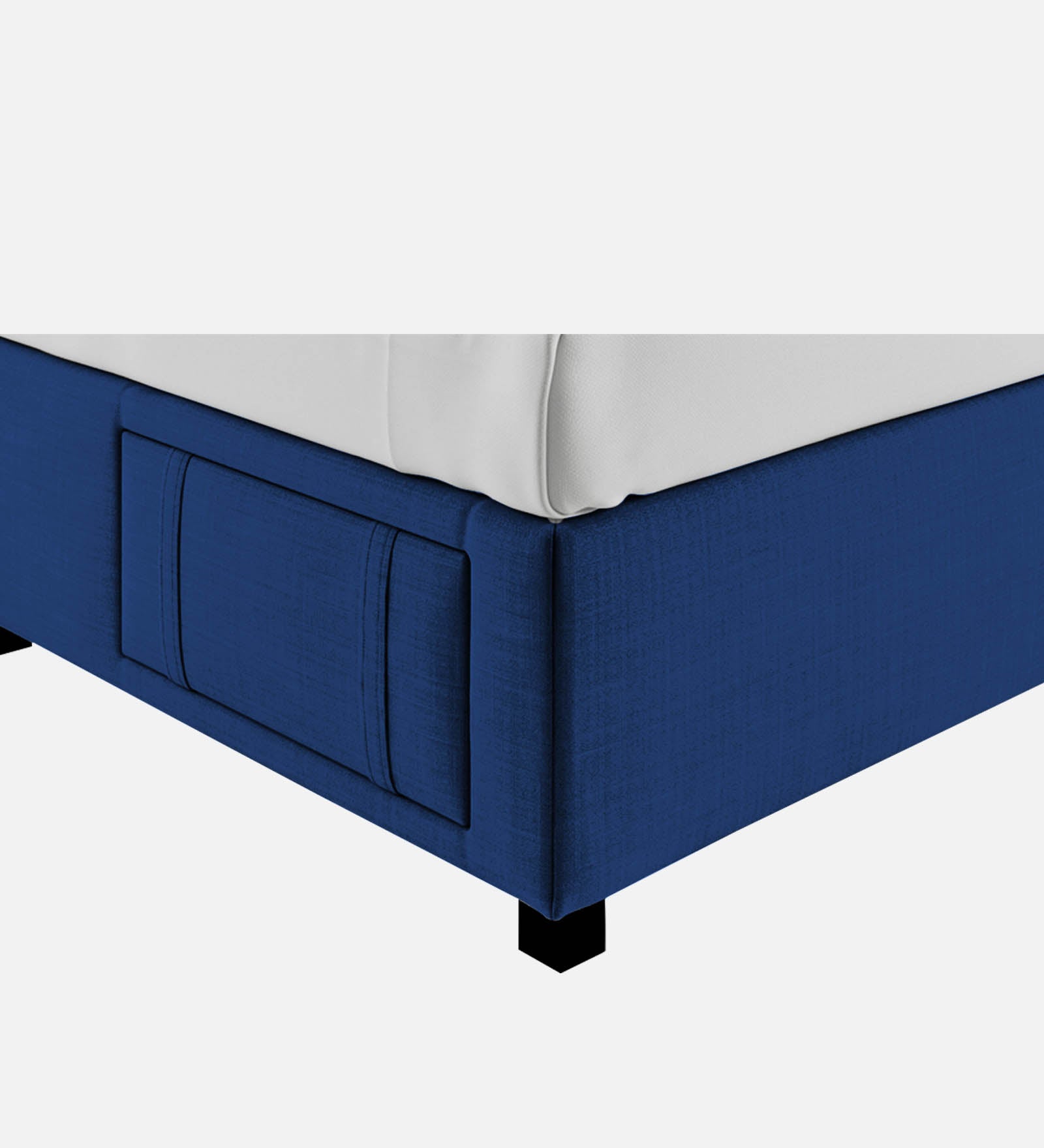 Nivi Fabric Upholstered King Size Bed In Royal Blue Colour With Drawer Storage - Febonic Living