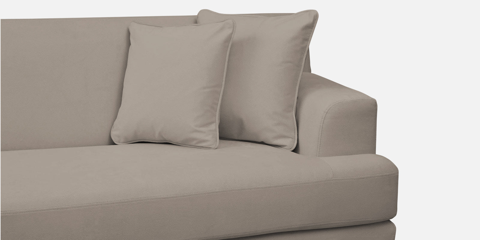 Woody Fabric LHS Sectional Sofa (3+Lounger) In Oat Beige Colour - Febonic Living