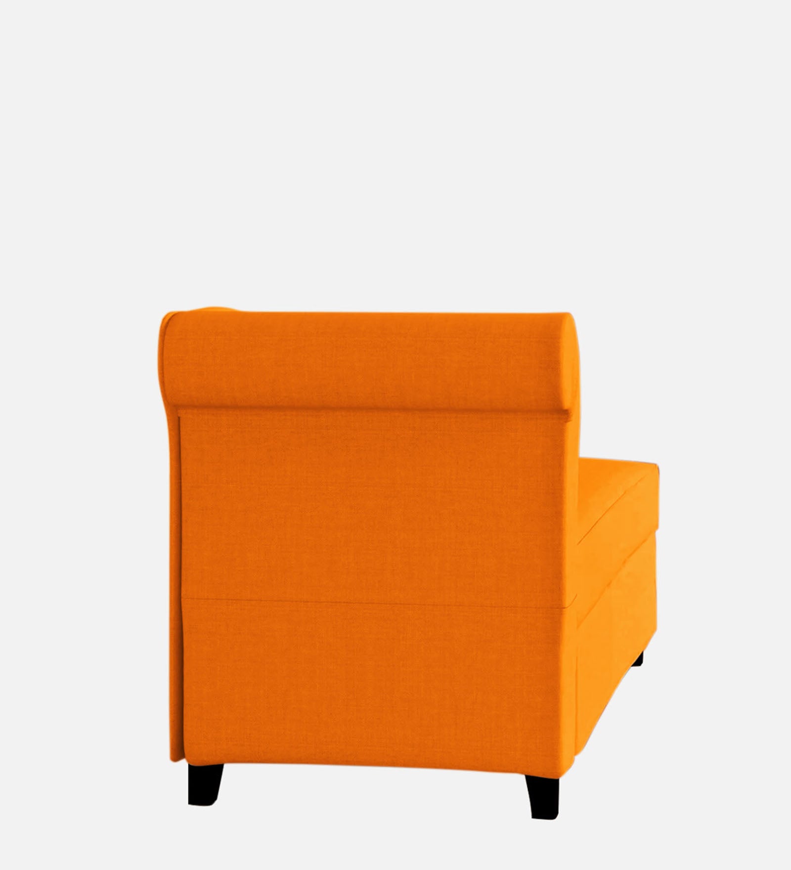 Toppy Fabric RHS Chaise Lounger In Vivid Orange Colour With Storage - Febonic Living