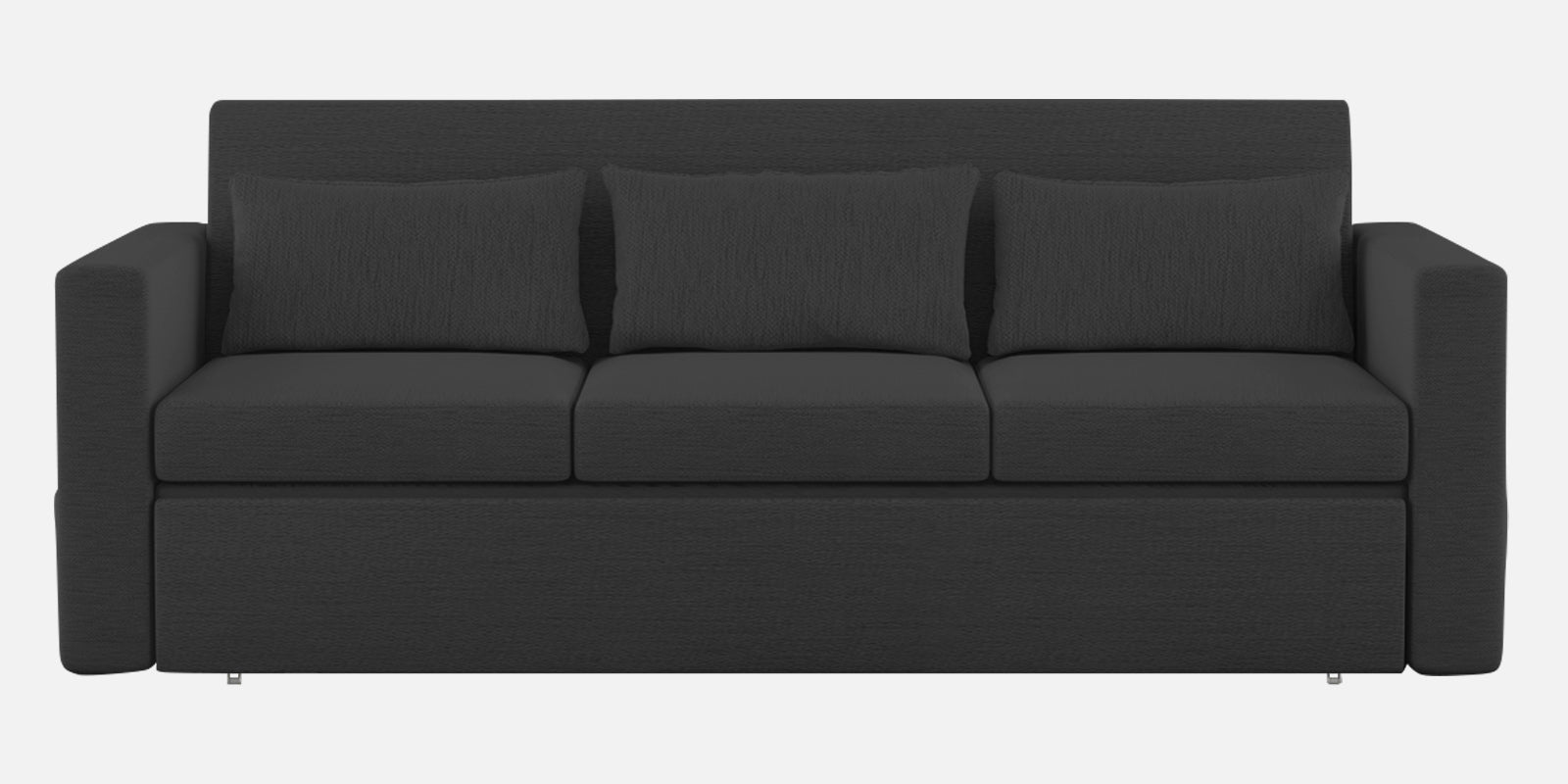 River Fabric 3 Seater Pull Out Sofa Cum Bed In Charcoal Grey Colour - Febonic Living