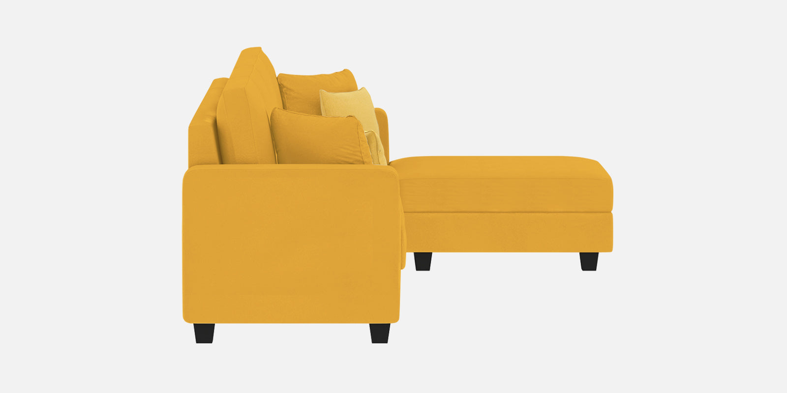 Nabi Fabric RHS Sectional Sofa (3+Lounger) In Bold Yellow Colour - Febonic Living
