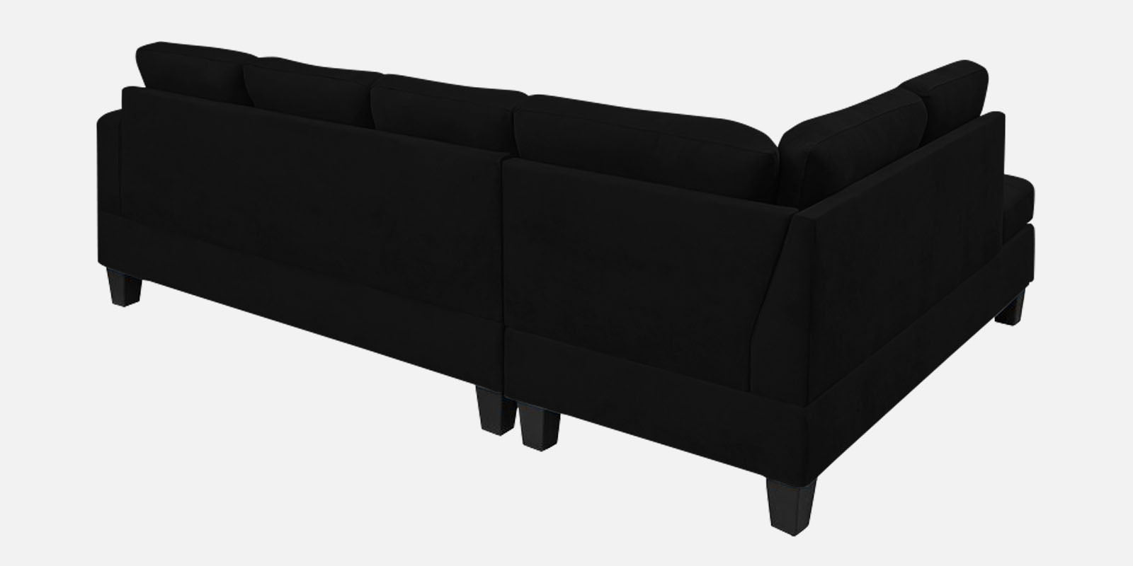 Thomas Fabric RHS Sectional Sofa (3+Lounger) In Zed Black Colour - Febonic Living