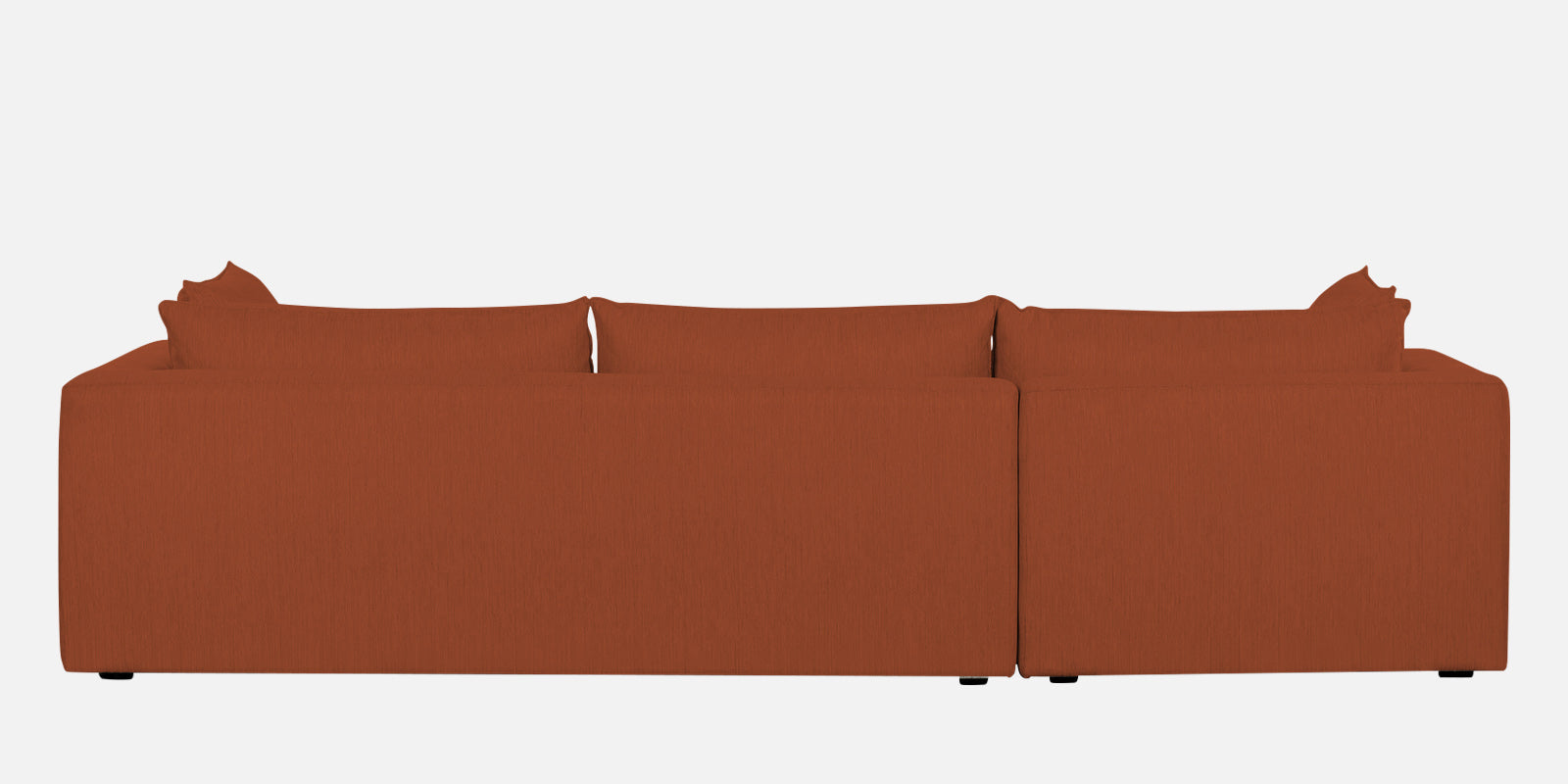 Ziggy Fabric LHS Sectional Sofa (3+Lounger) In Royal Orange Colour - Febonic Living