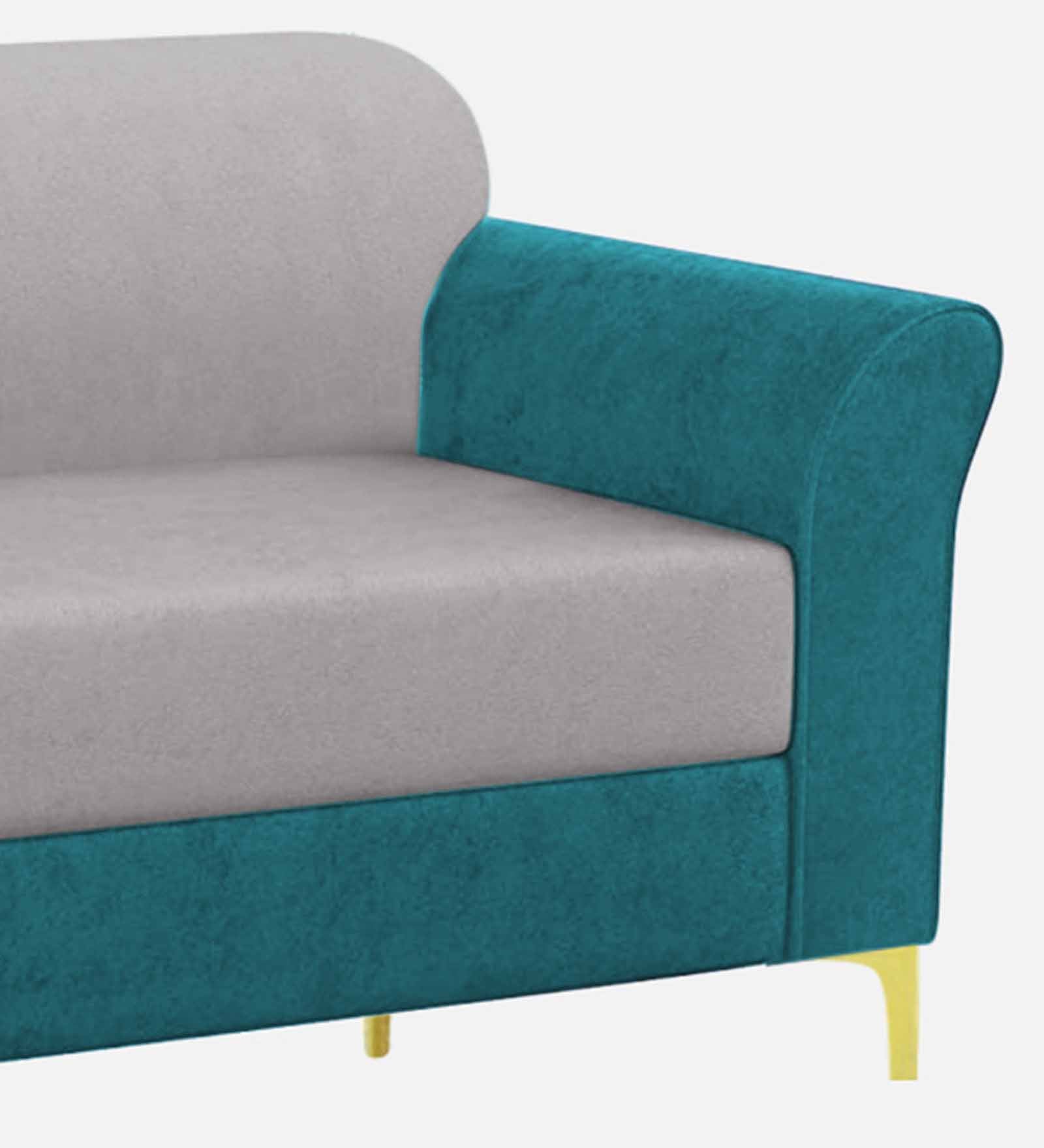Jordan Velvet 1 Seater Sofa In Pine Green And Concreate Grey Colour - Febonic Living