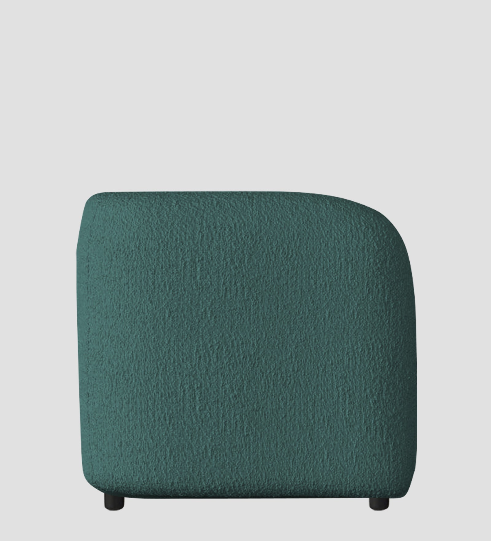 Corny Boucle Fabric 1 Seater Sofa In Bark Green Colour - Febonic Living