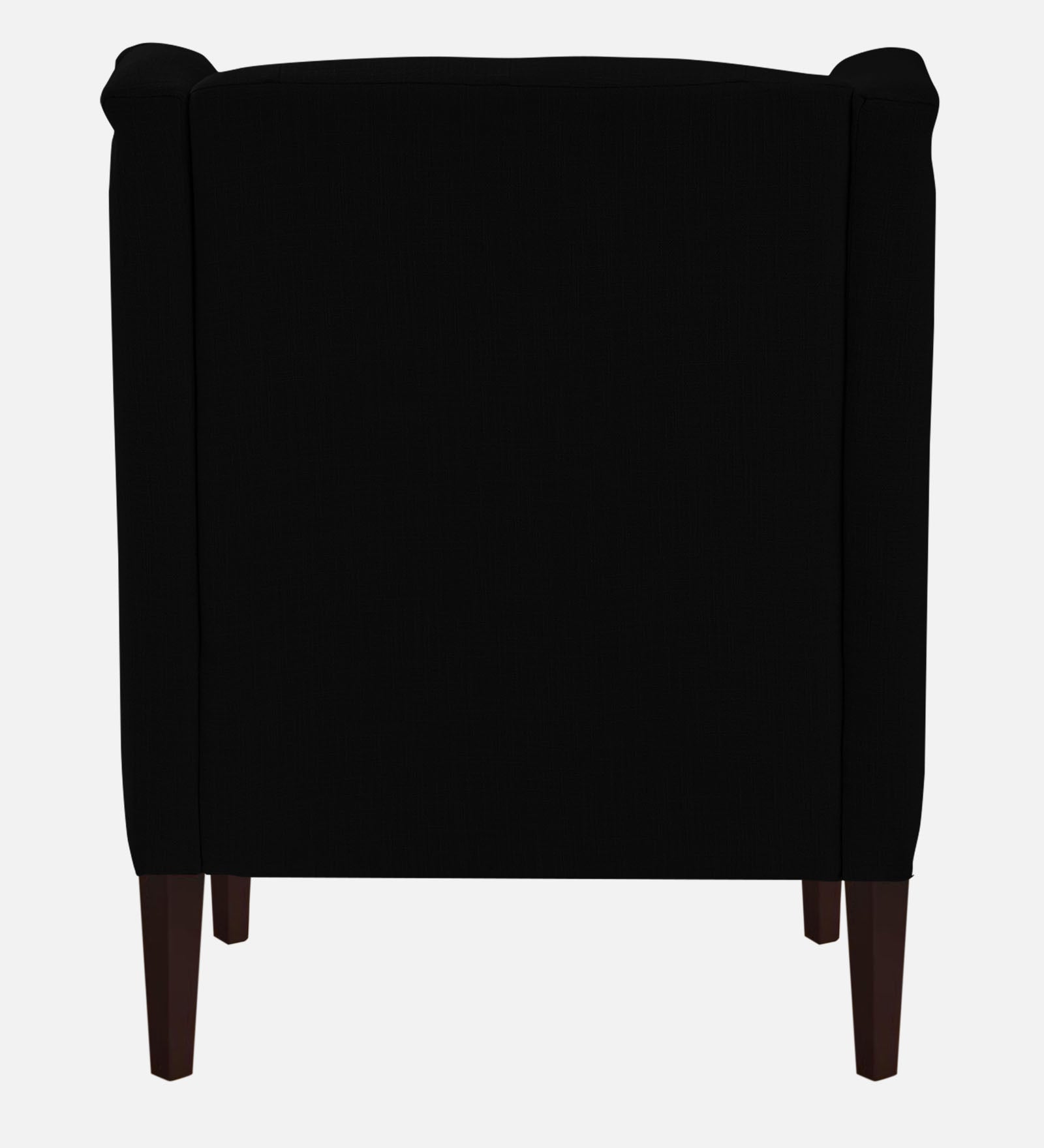 Deyuk Fabric Wing Chair In Zed Black Colour - Febonic Living