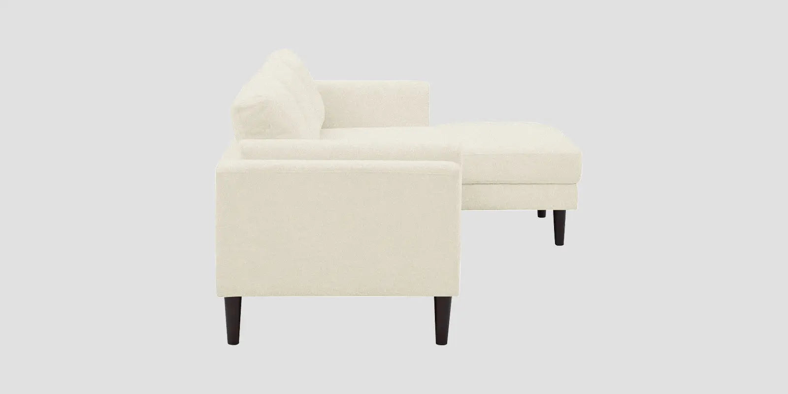 Creata Fabric LHS Sectional Sofa (2+Lounger) In Ivory Cream Colour Febonic Living