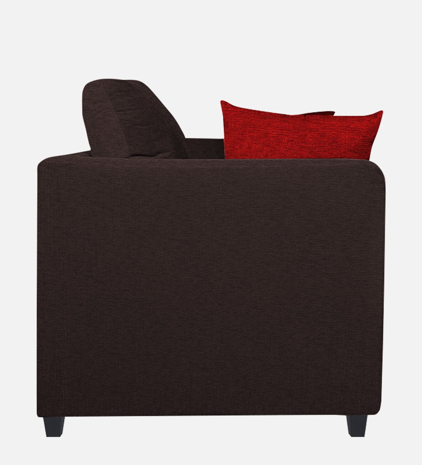 Nuska Fabric 1 Seater Sofa In Dark Brown Colour - Febonic Living